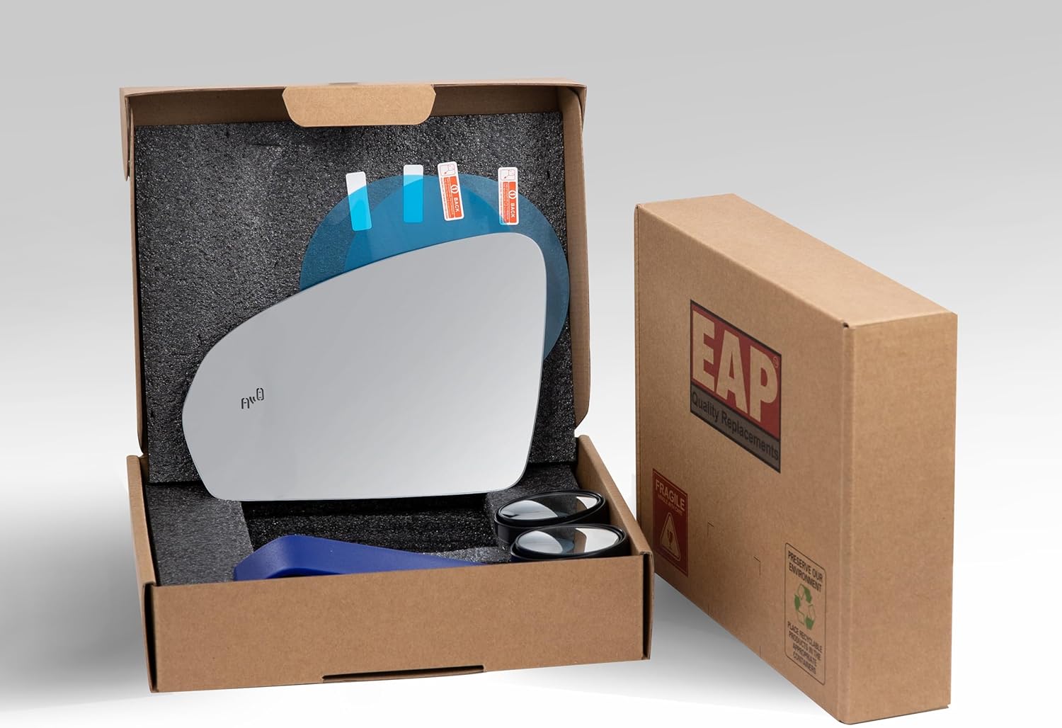 EAP Driver Side Mirror Glass Compatible with Volkswagen Taos 2022-2025, Heated with Blind Spot, 2GJ857521G