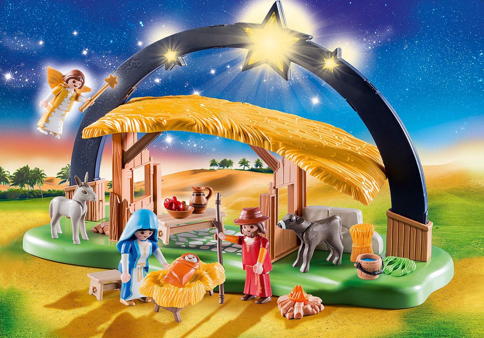 Outletdelocio Belen Navidad Figuras Infantil con Luz. 41 Piezas
