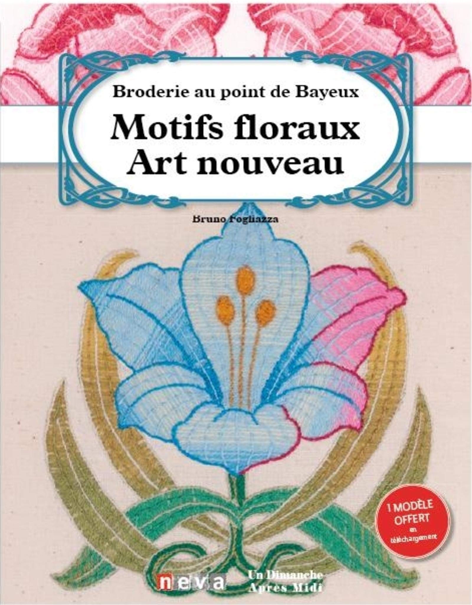 Broderie au point de Bayeux: Motifs floraux Art Nouveau