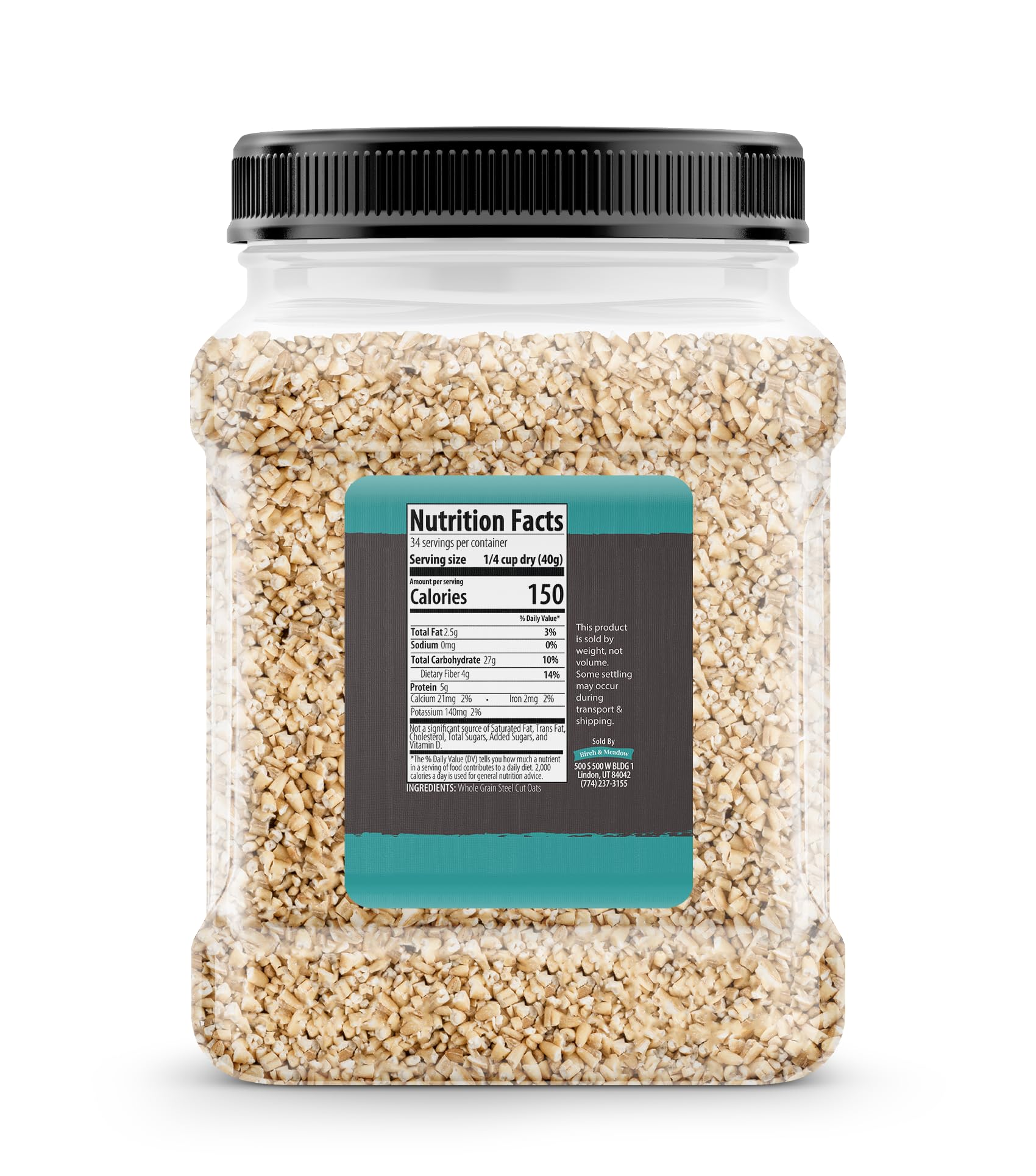 Birch & Meadow, Steel Cut Oats, 1,4 kg | Zum Frühstück, Backen und zur Zubereitung von Mahlzeiten