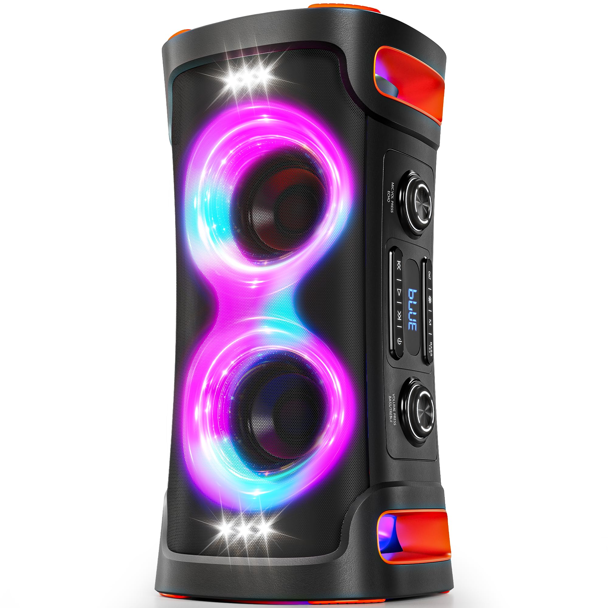 Party Bluetooth Speaker: 300W Peak Powerful Loud Stereo Sound