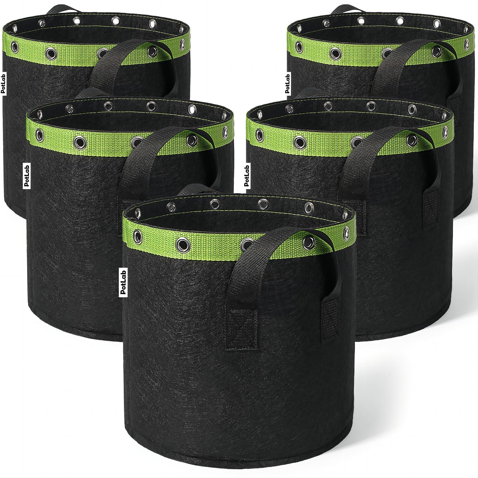 5 Gallon Low Stress Training Grow Bags (5PCS), 5 Gallon Fabric Grow Pots. Black, 11.8" x 11.6", Indoor/Outdoor