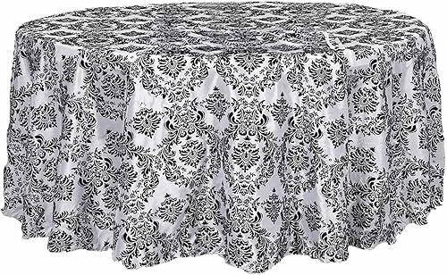Miniatura 5 de Efavormart - Mantel redondo de terciopelo negro de 120 pulgadas para decoración de catering, boda, fiesta