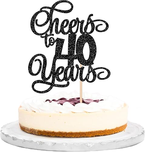 1 pieza de decoración para tartas de 40 años con purpurina para pastel de 40 años, 40 años, decoración fabulosa para tartas de cumpleaños de 40 1 pieza de decoración para tartas de 40 años con purpurina para pastel de 40 años, 40 años, decoración fabulosa para tartas de cumpleaños de 40