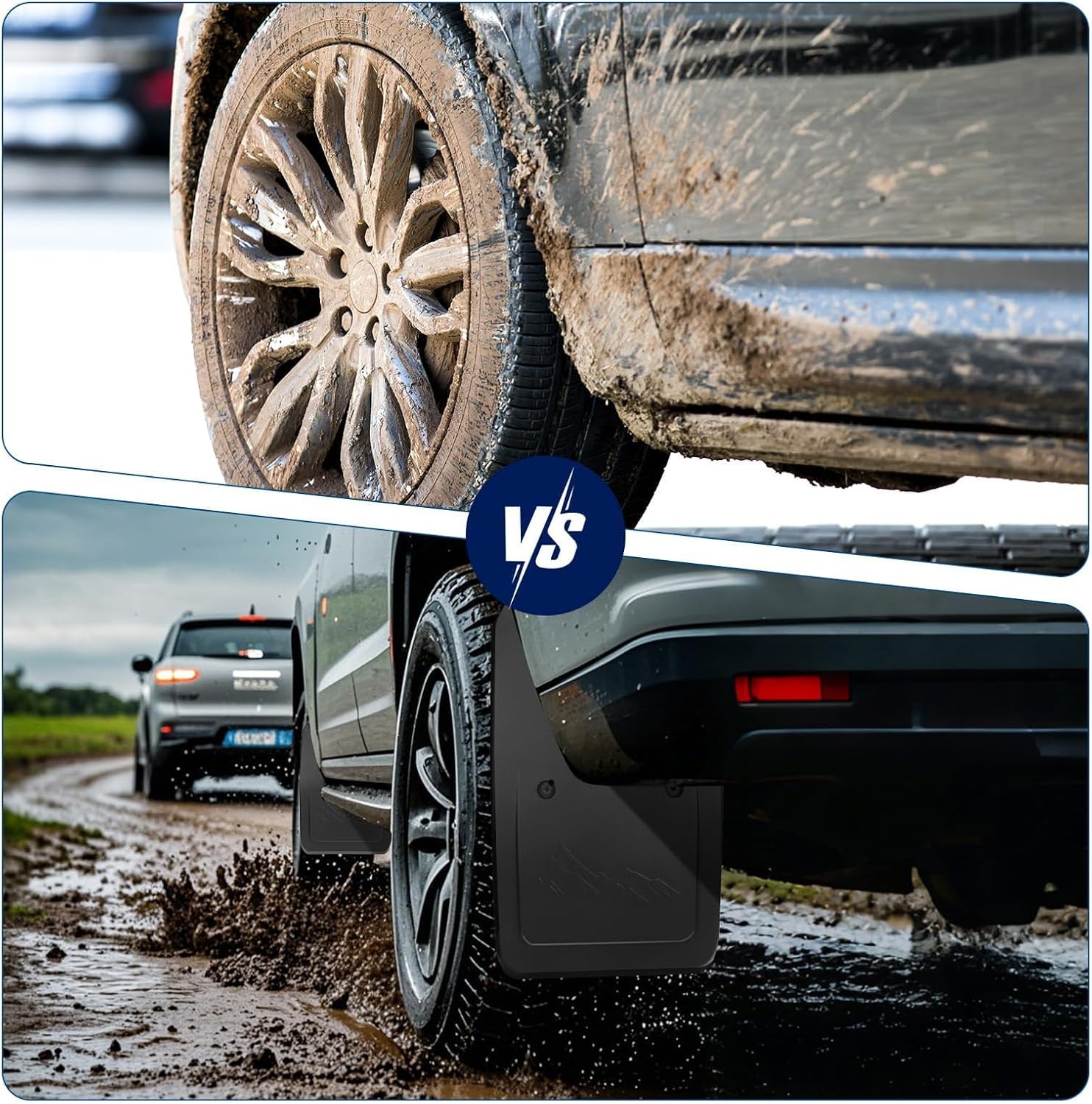 Mud Flaps Splash Guards Compatible with Ford Bronco 2-Door & 4-Door 2021–2024 No-Drill Front & Rear Mudguards Set of 4 Durable Off-Road Accessories