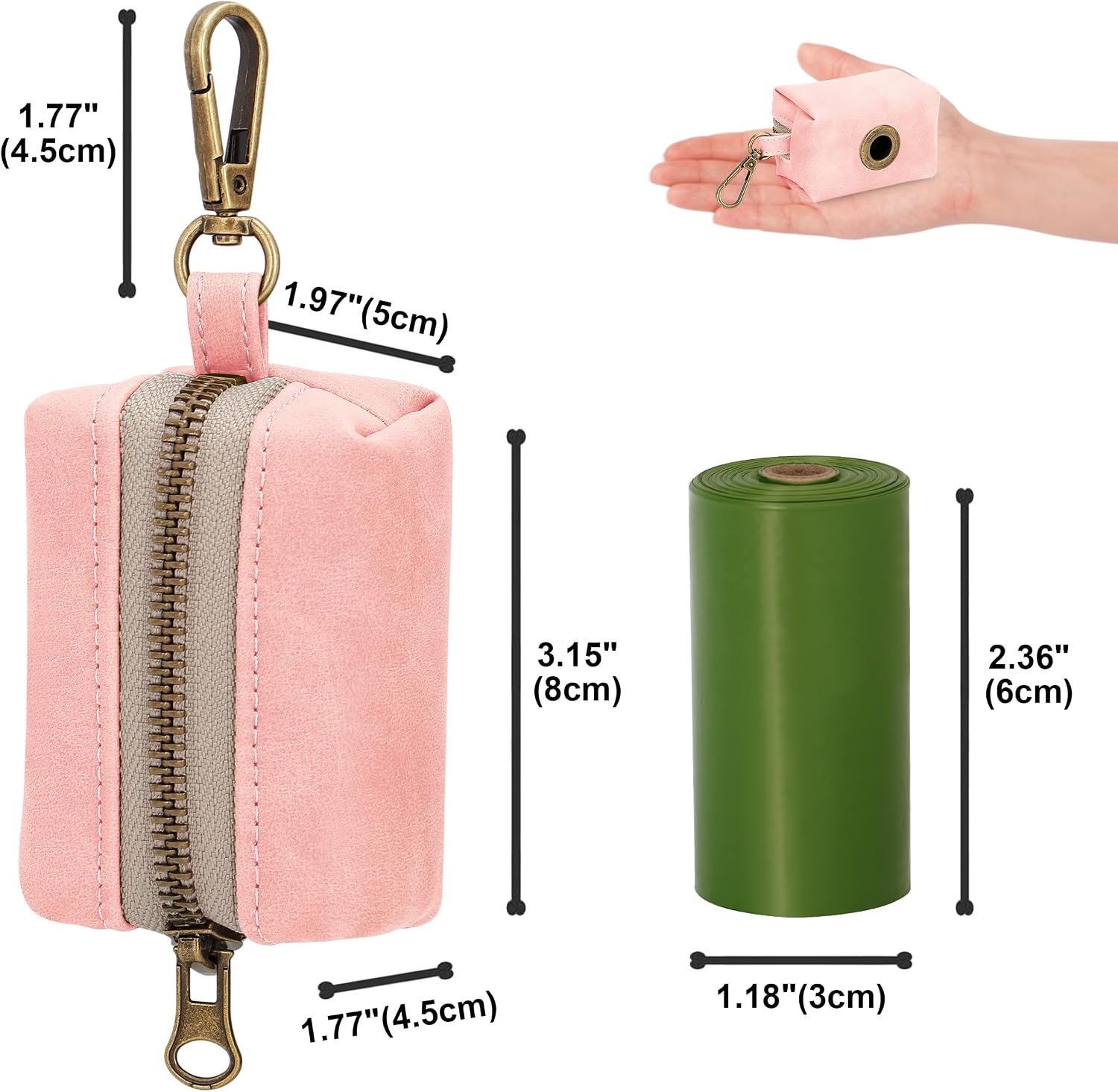 Didog Colorful 5FT PU Leather Dog Leash with Dog Poop Bag Holder for Small Dogs image 4
