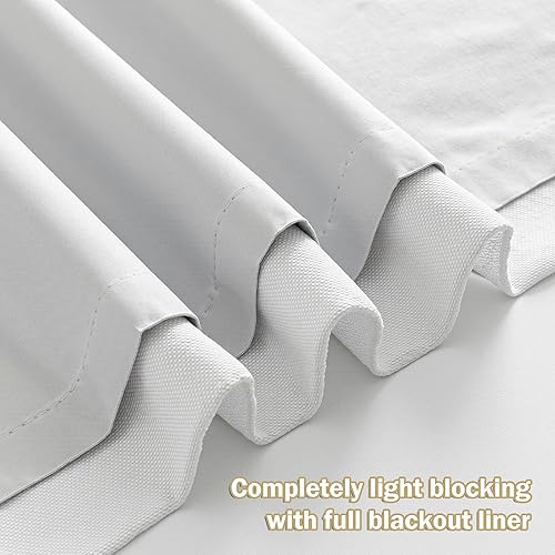 Miniatura 6 de MYSKY HOME White Blackout Curtains 84 inches Long Pinch Pleated Curtains for Living Room Bedroom 100% Room Darkening Black Out Window Drapes with