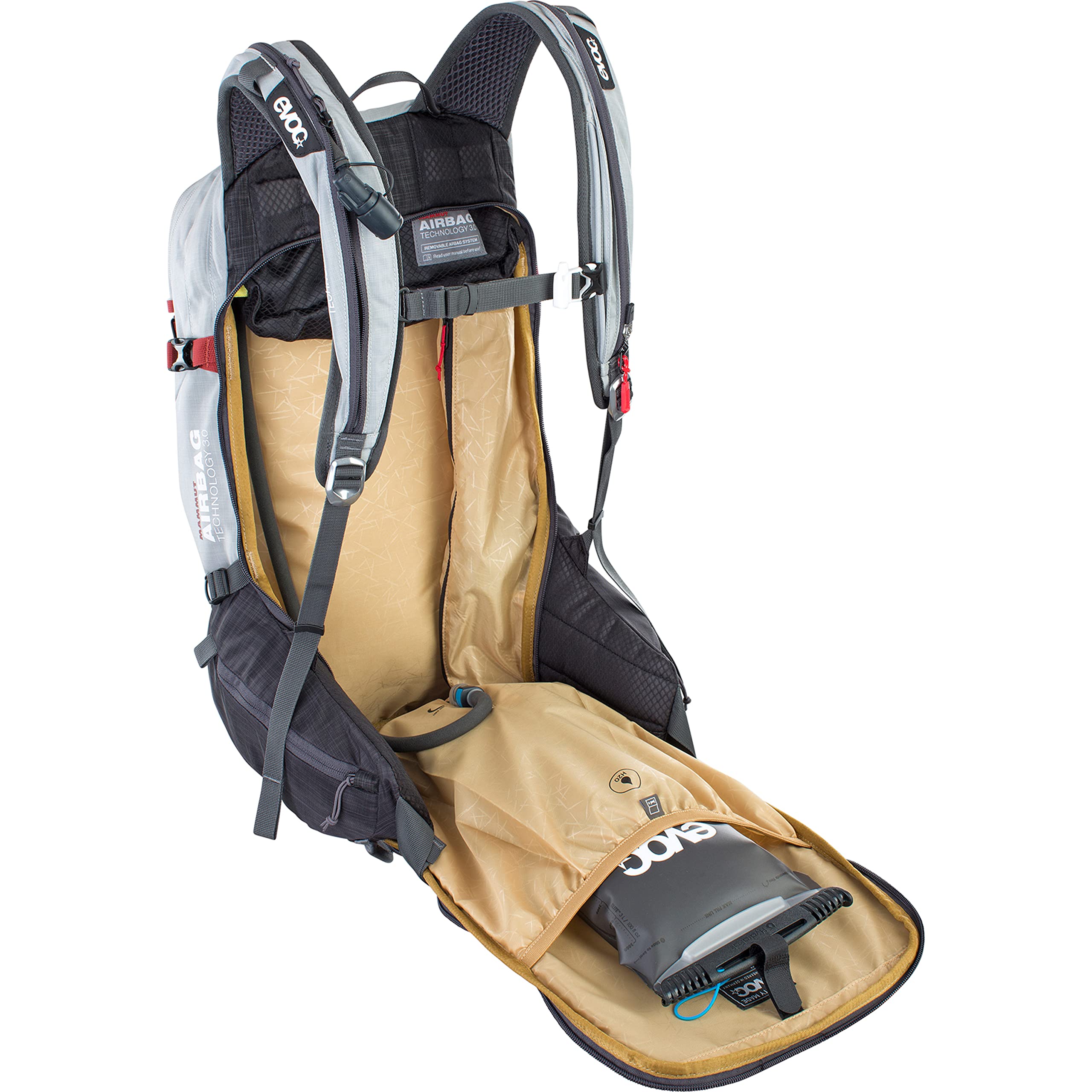 EVOC LINE R.A.S. 30 sac à dos compatible avec l'airbag d'avalanche, sac à dos backcountry (BODY HUGGING, compartiment d'avalanche, TECHNOLOGIE MAMMUT AIRBAG), argent/gris carbone chiné