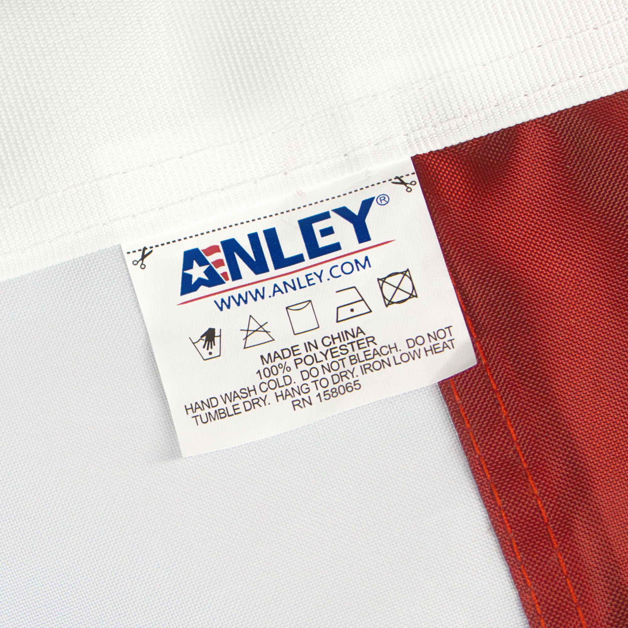 ANLEY Bandera de abanico plisada de EE. UU. Teñida con té de estilo vintage Nylon de 3 x 6 pies - Estrellas bordadas y rayas cosidas - 4 hileras de costuras de bloqueo - Banderas de abanico