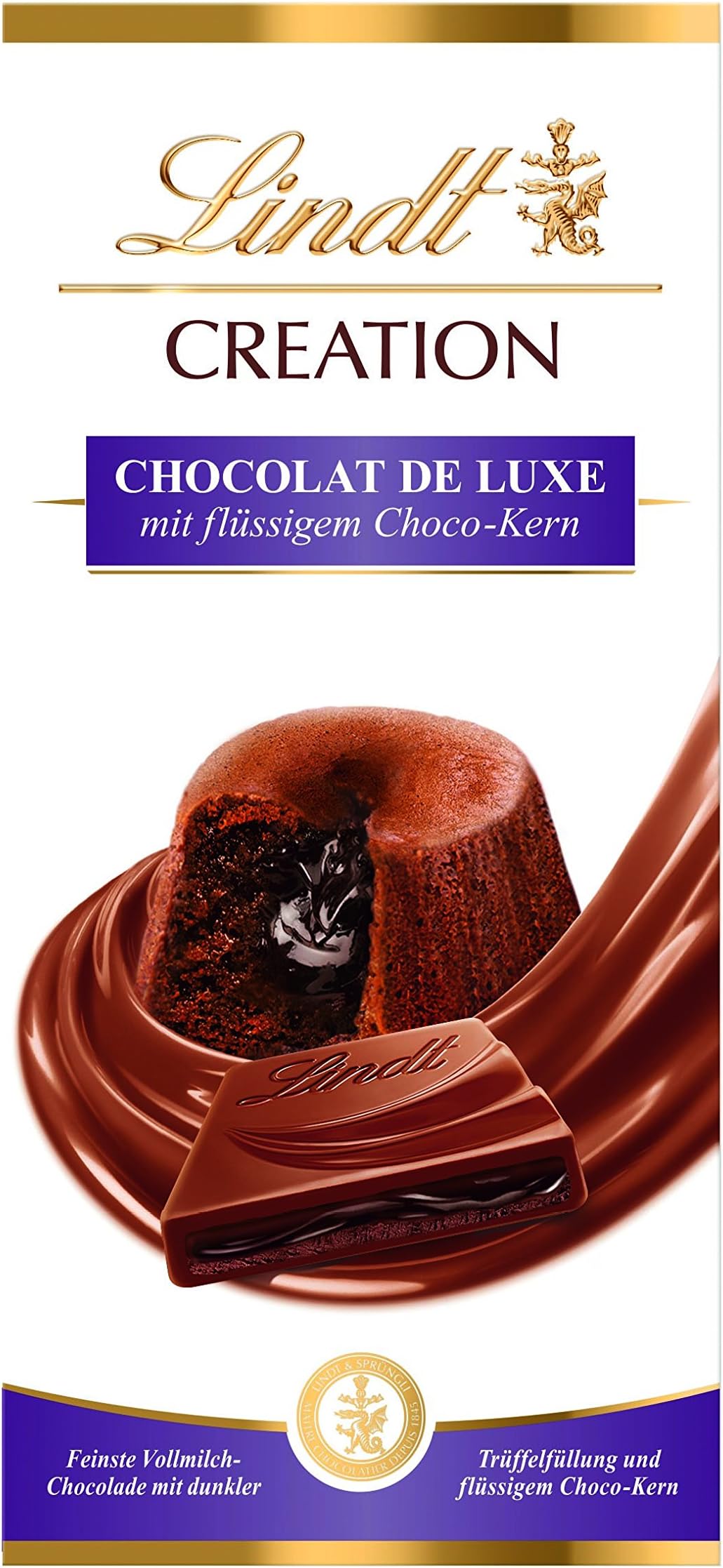 Lindt Creation Chocolat De Luxe (Extra Smooth Milk Chocolate Cake Chocolate Bar), 150g
