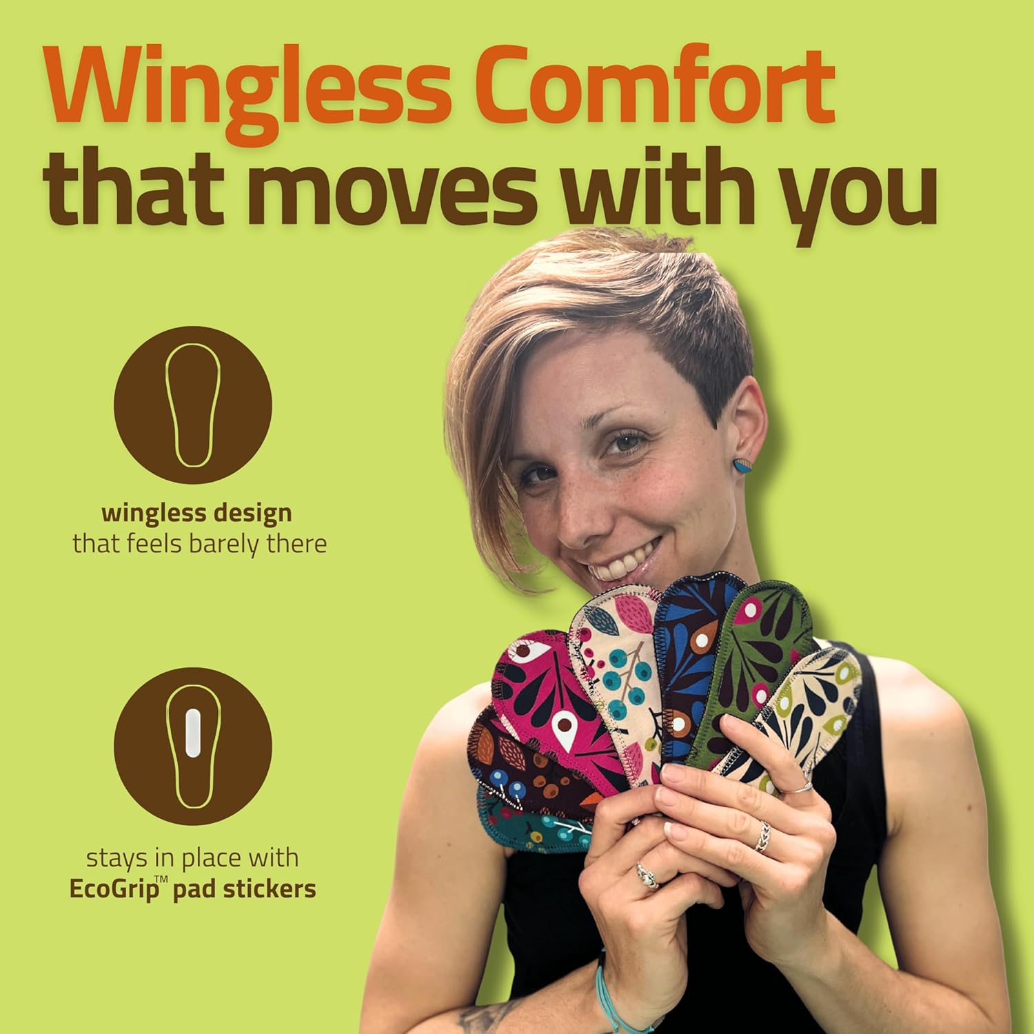 Wingless Reusable Panty Liners with Adhesive Sticker (Thong, 7-Pack) – High-Temp Washable Organic Cotton Liners for Women & Teens – for Daily Vaginal Discharge, 100% Breathable & Stay-Put