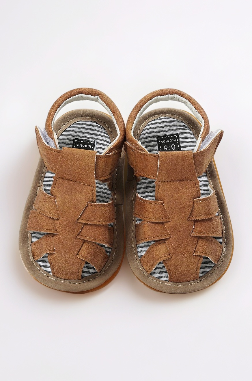 Infant Baby Boy Shoes Nonskid Sandals Soft Rubber Sole (12-18Month/5.11'', Khaki)