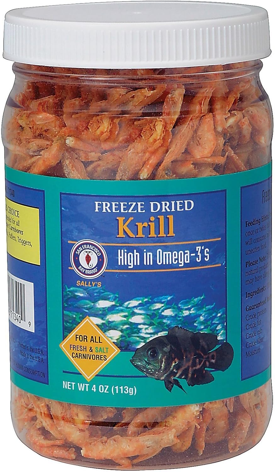 San Francisco Bay Brand Freeze Dried Krill 4oz (113g) Jar