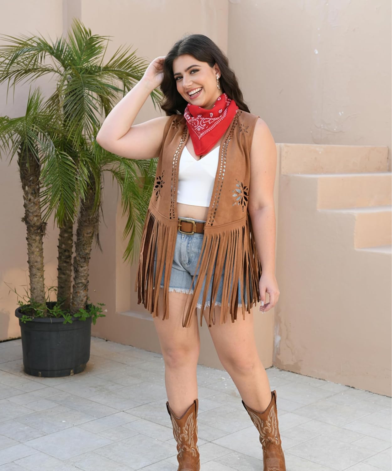 Seawhisper Western Cowgirl Outfit Cowboy Costume Vest for Women 12-26 - Image 3