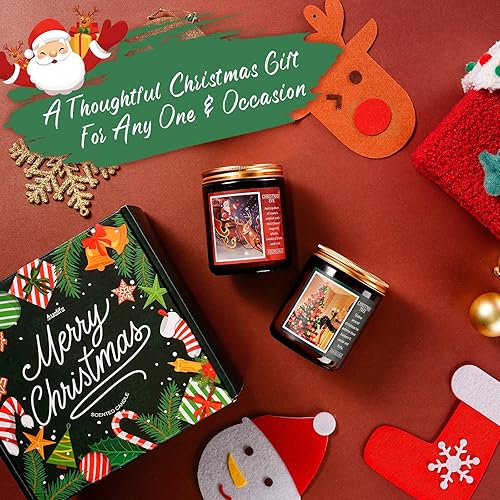 Miniatura 6 de Vela de Navidad  Vela de galletas de Navidad con aroma a masa de galletas de azúcar para vacaciones de Papá Noel, velas perfumadas de Navidad para