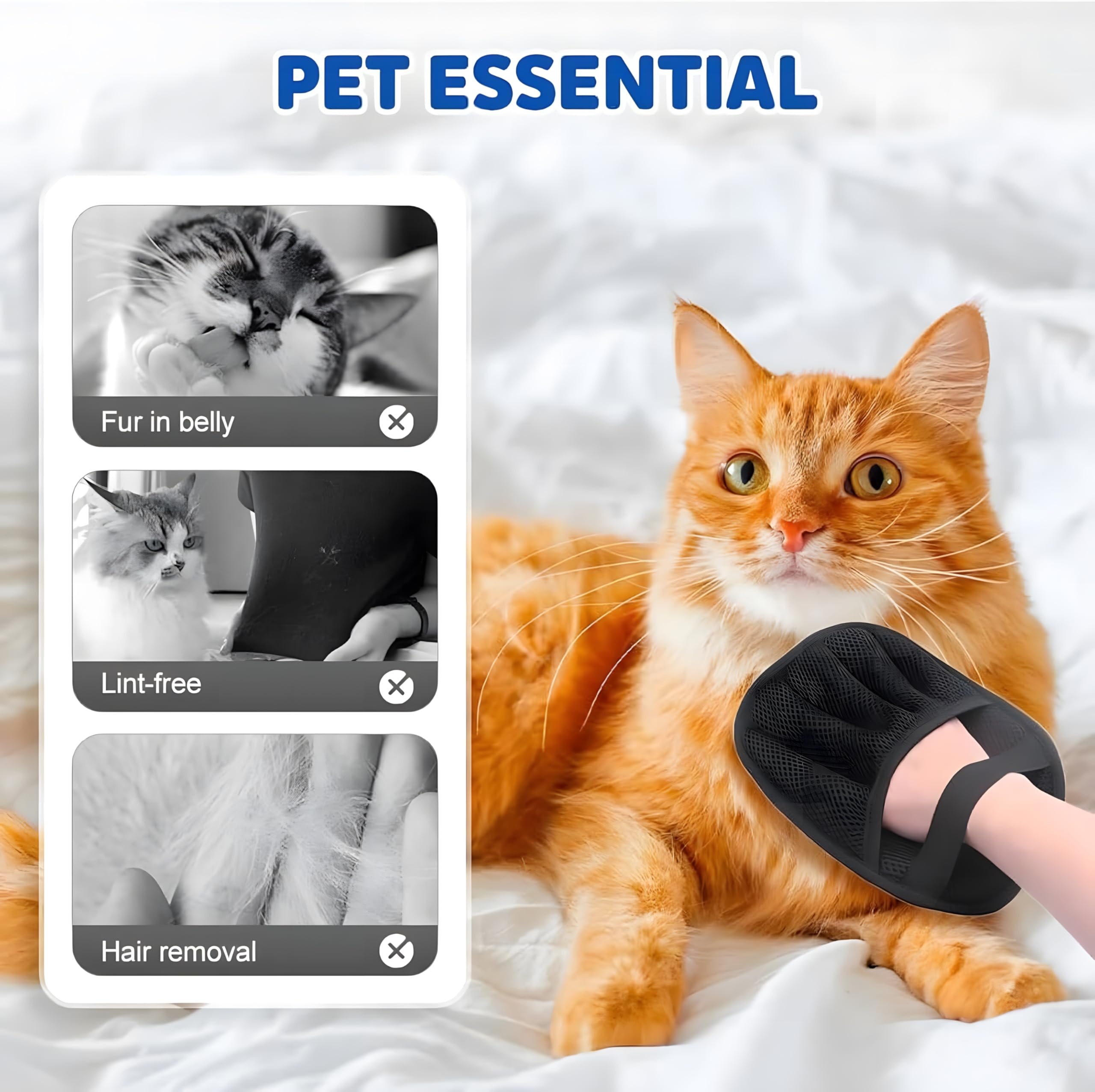 Kattenharen Verwijderaar Handschoen , 2 Stuks Statische Kattenharen Verwijderaar Handschoen , 2 Stuks Statische