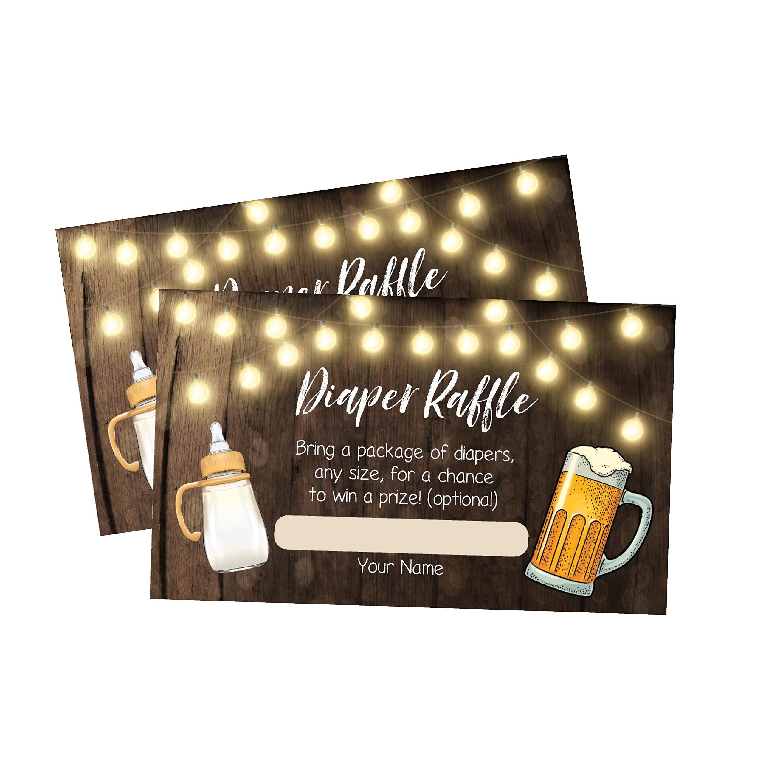 Your Main Event Prints Baby Brewing Beer Bottle Baby Shower Diaper Raffle Card - Neutral Diaper Raffle Ticket - 50 Count - 3.5" x 2"