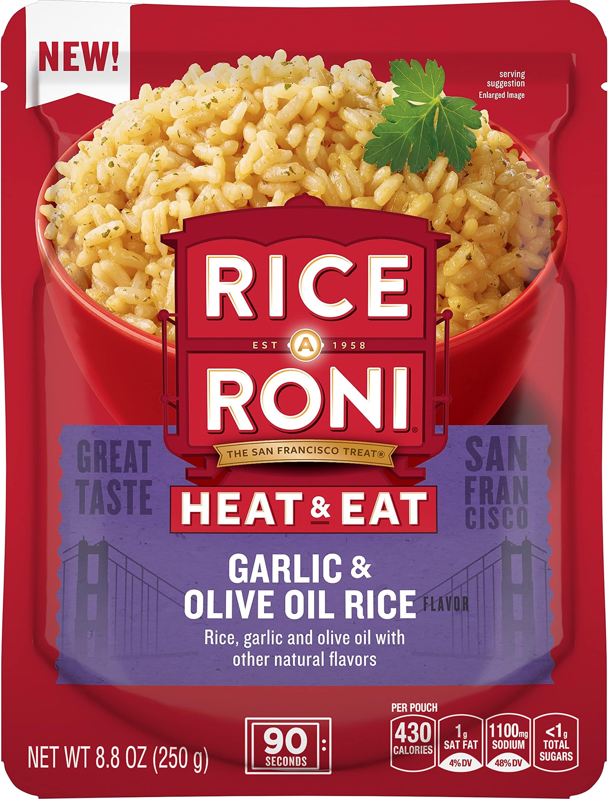 Amazon.com: Rice-A-Roni Heat Eat Rice Garlic Olive Oil Pouch, 8.8 Ounce
