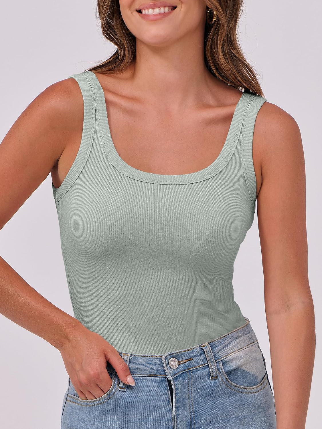 ANRABESS Womens Sleeveless Scoop Neck Tank Top Ribbed Fitted Summer Basic Slim Cute Tops 2026 thumbnail