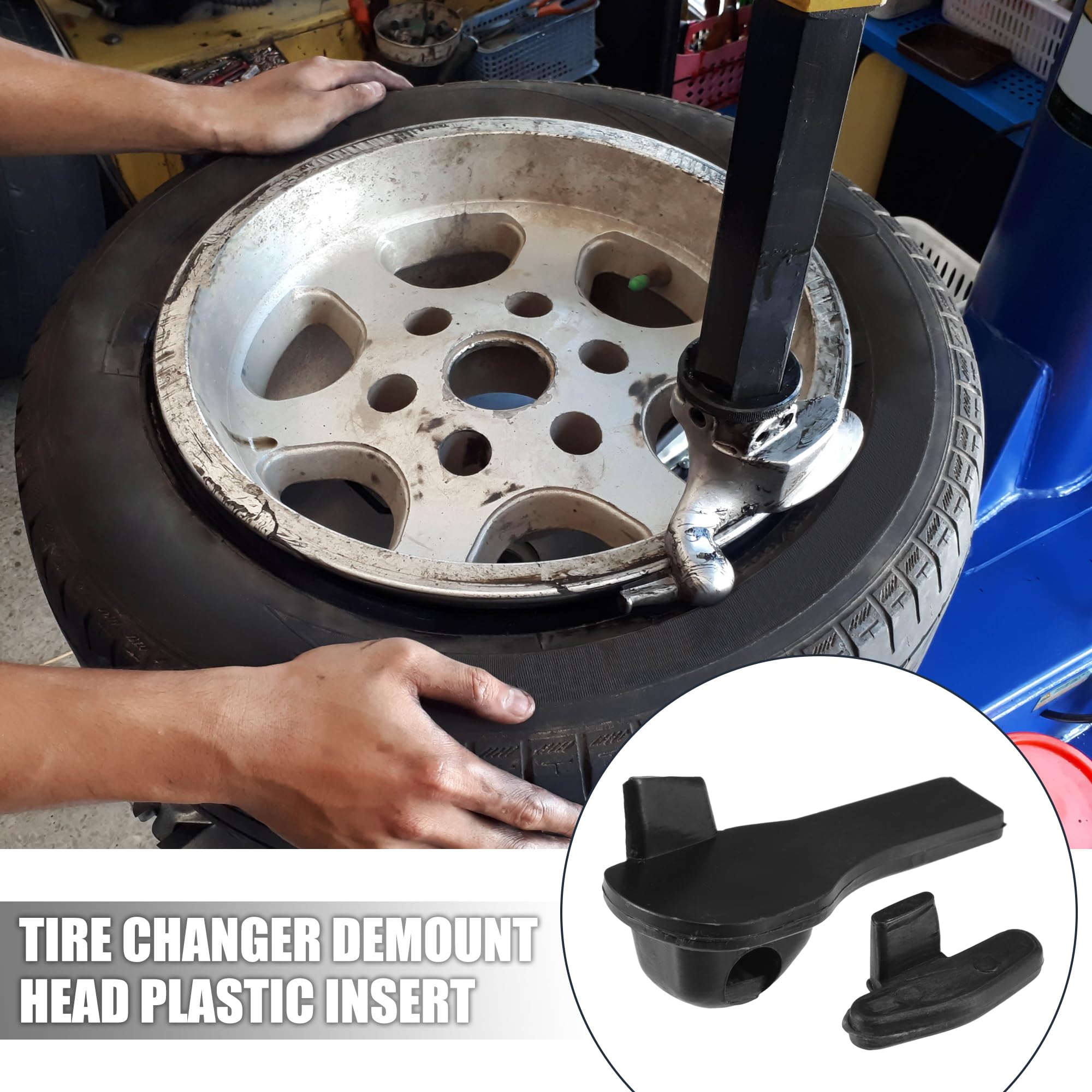 X AUTOHAUX 5 Set Motorcycle Tire Changer Insert Tire Demount Head Tire Guard Wheel Side Protector for Mount Demount Tyre Repair 2.05