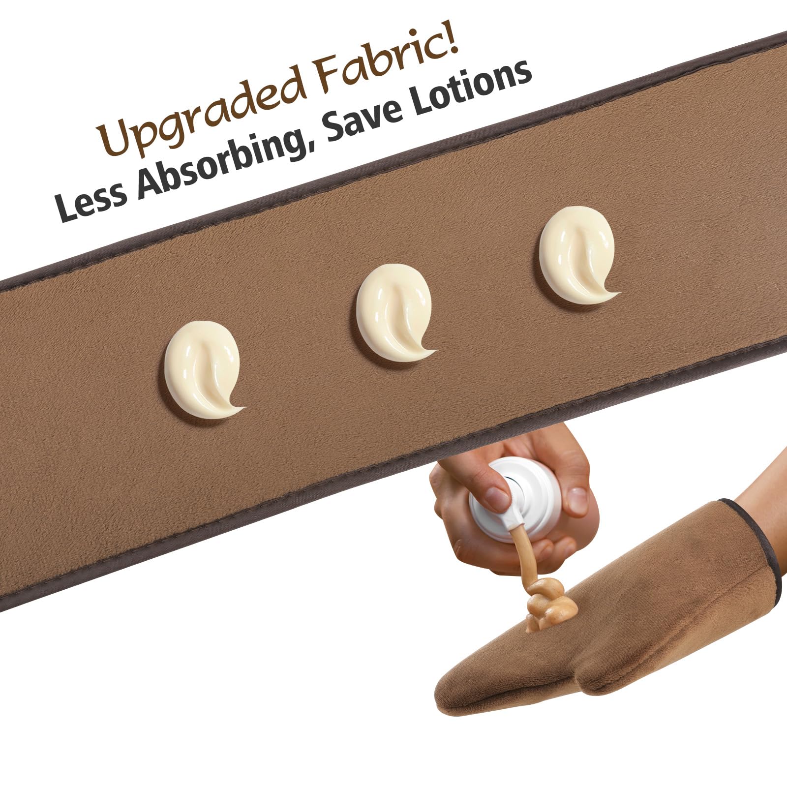 Luxspire Self Tanning Mitt Applicator Kit, 5 in 1 Soft Tanner Mitt Set with Exfoliating Glove, Back Lotion Applicator, Face Makeup Brush, Mini Finger Face Self Tanner Mitt for Lotions, Mousses, Creams