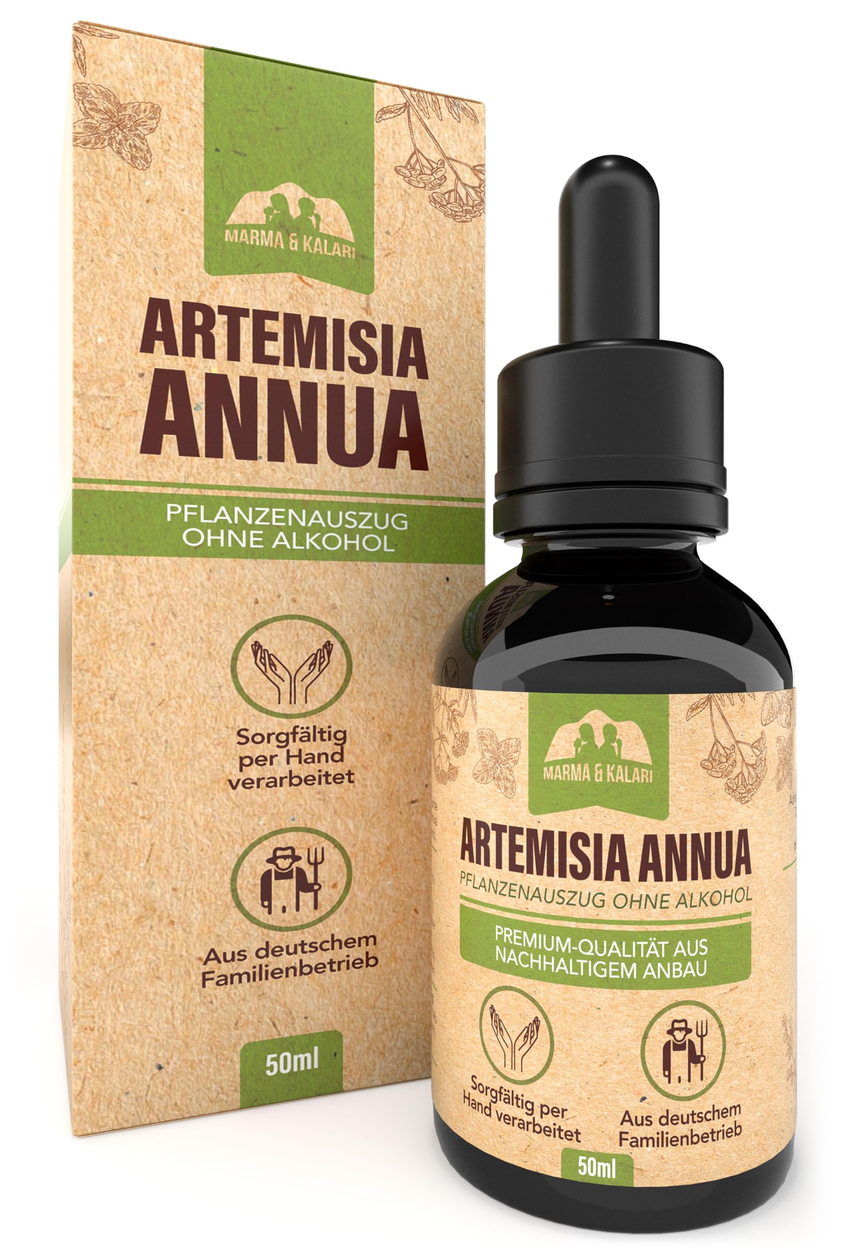 Premium Artemisia Annua 50ml • 100% reines Naturprodukt • Original Einjähriger Beifuß Auszug • alkoholfrei • Frische Ernte per Hand verarbeitet • von deutschem Familienbetrieb