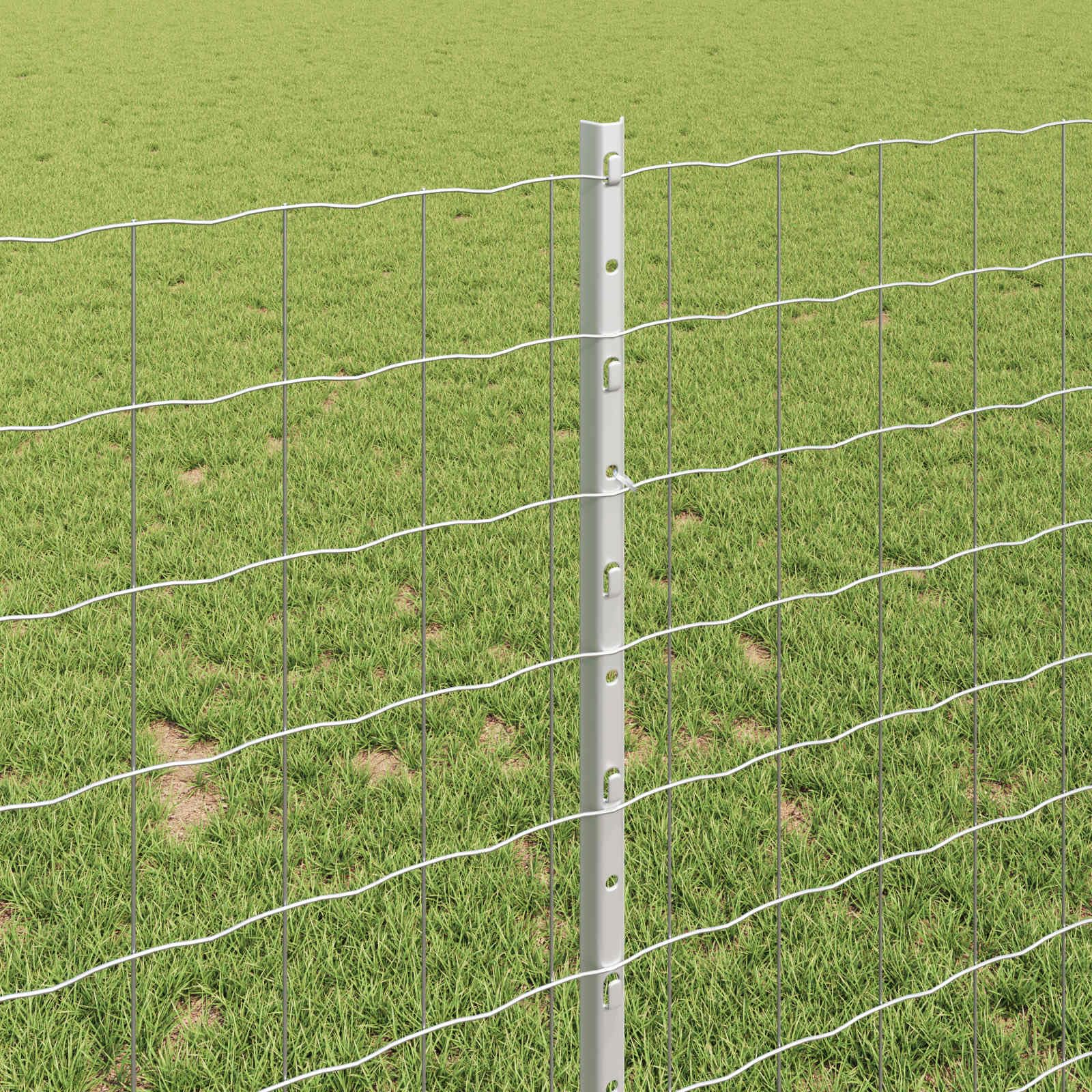 Valla con postes de acero plateado con recubrimiento en polvo, 1000 x 2,7 x 100 cm, valla de jardín, protección visual, elemento de valla, delimitación para terraza, exterior, resistente a la