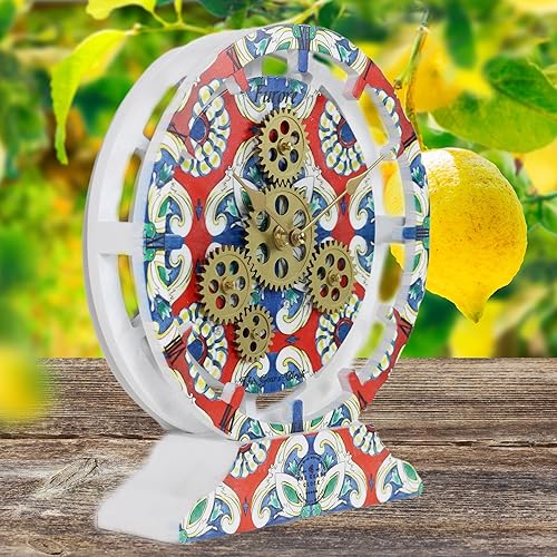 Miniatura 4 de The Gears - Reloj de pared con engranajes móviles (Cetara, redondo de 10 pulgadas)