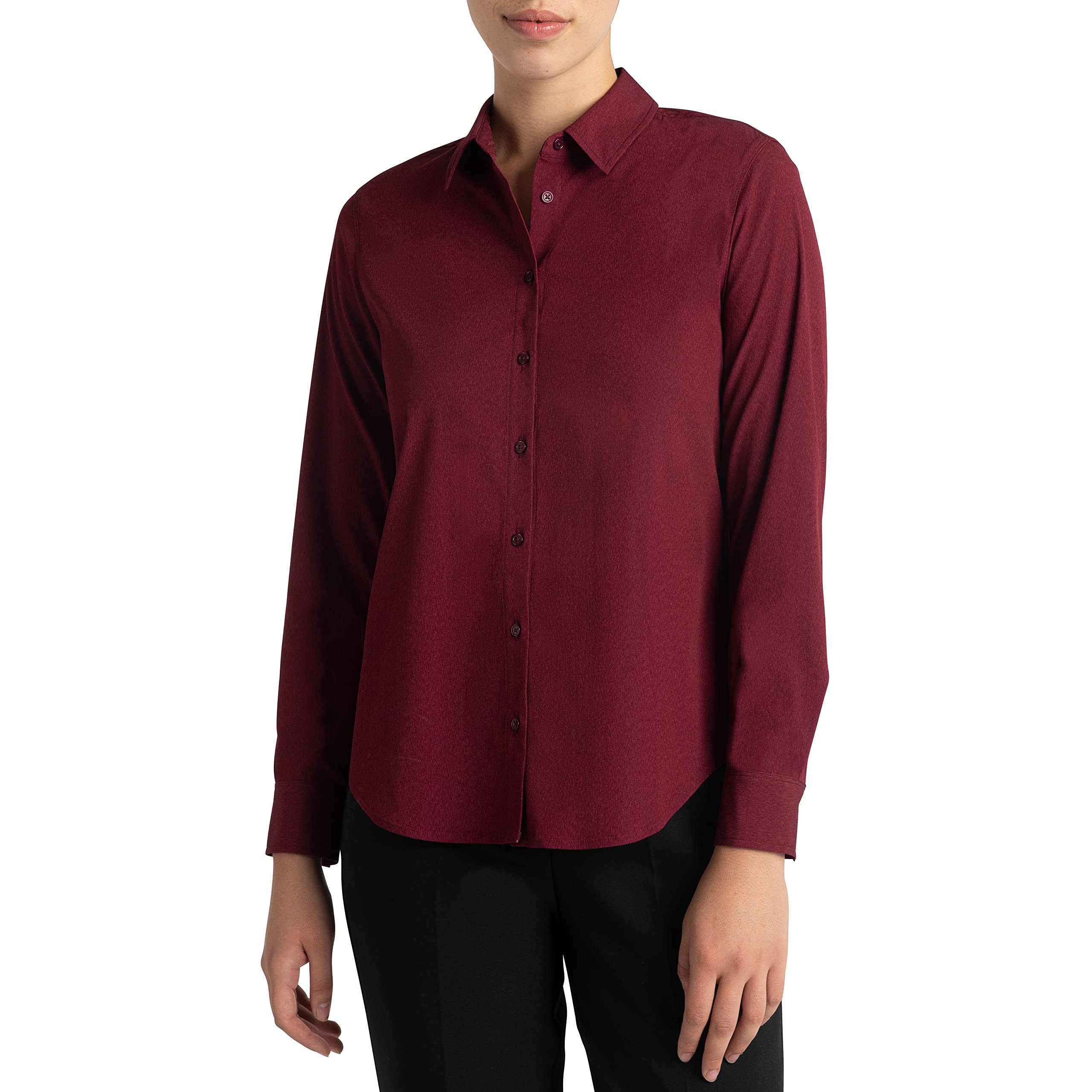 Como Blu Wrinkle-Resistant Women’s Blouses – Easy Care Stretch Fabric Button Down Shirts for Women – Work and Casual Wear