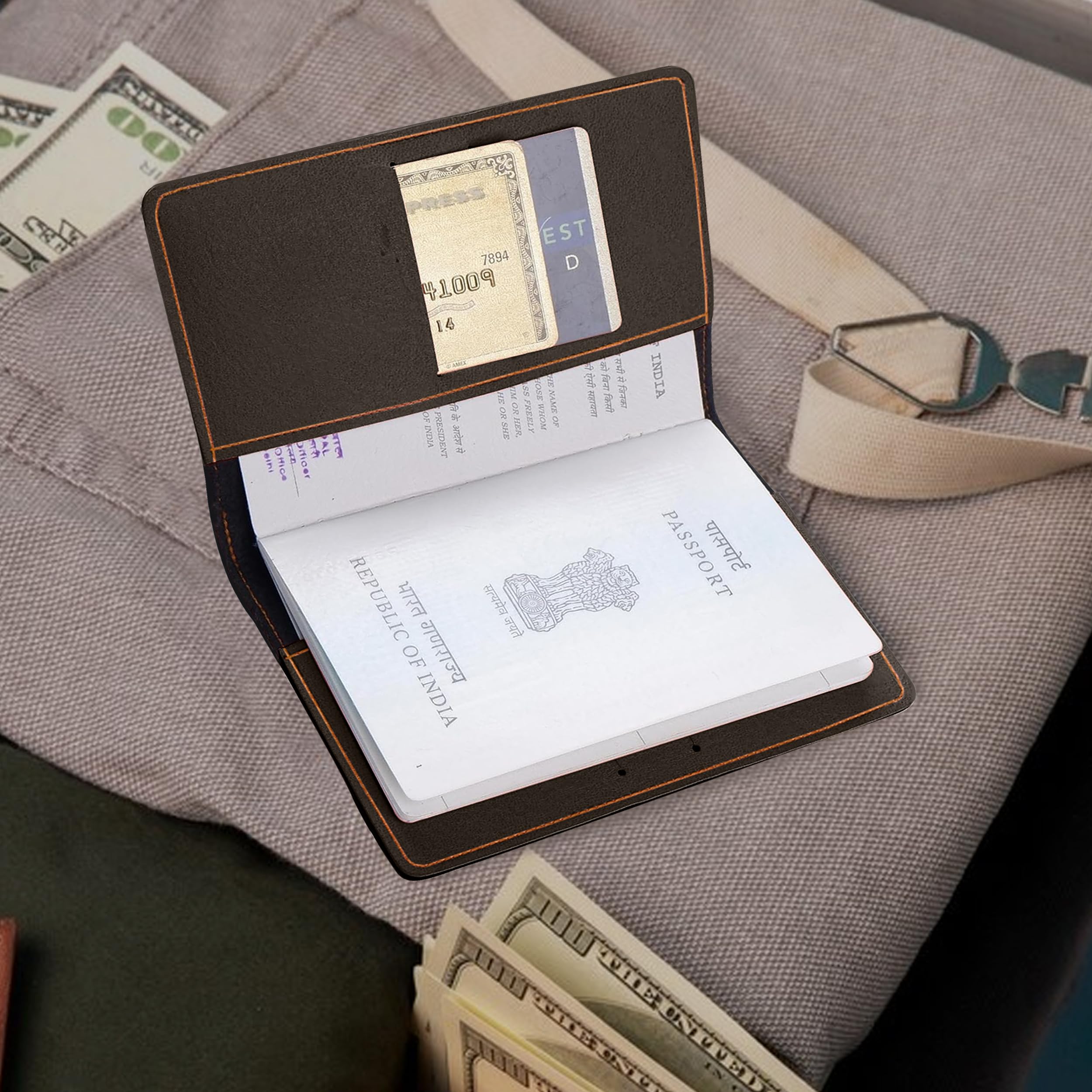 The Wallet Store Leather Passport Cover - Grey