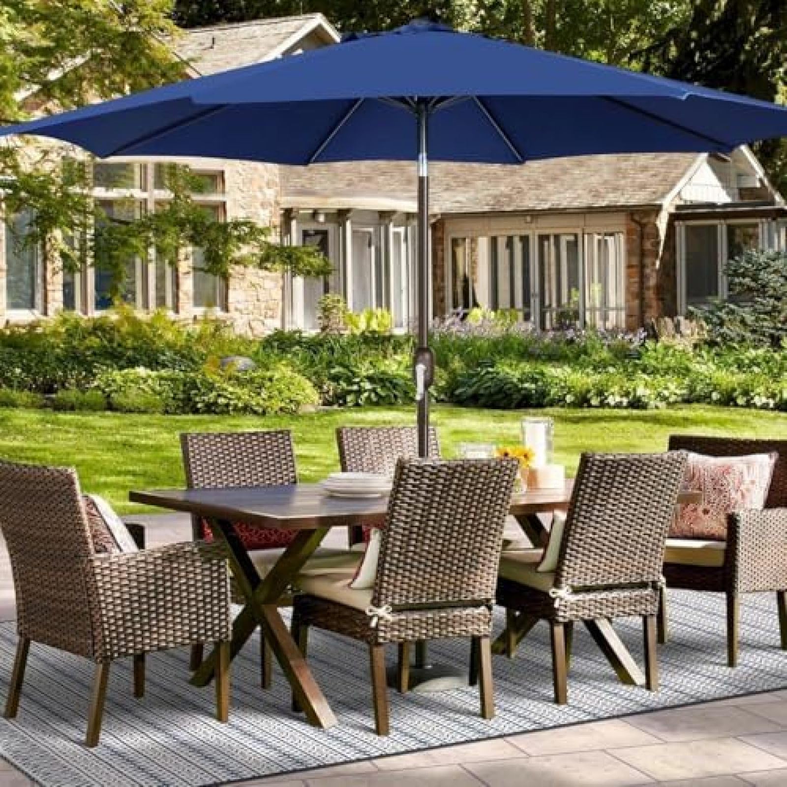 Copertura per ombrellone da giardino 2 8 m, protezione UV, adatta per mobili da esterno resistenti e impermeabili da 2 m, 2,3 m, 2,5 m, 2,7 m, 3 m, 3,5 m, ideali per uso in giardino