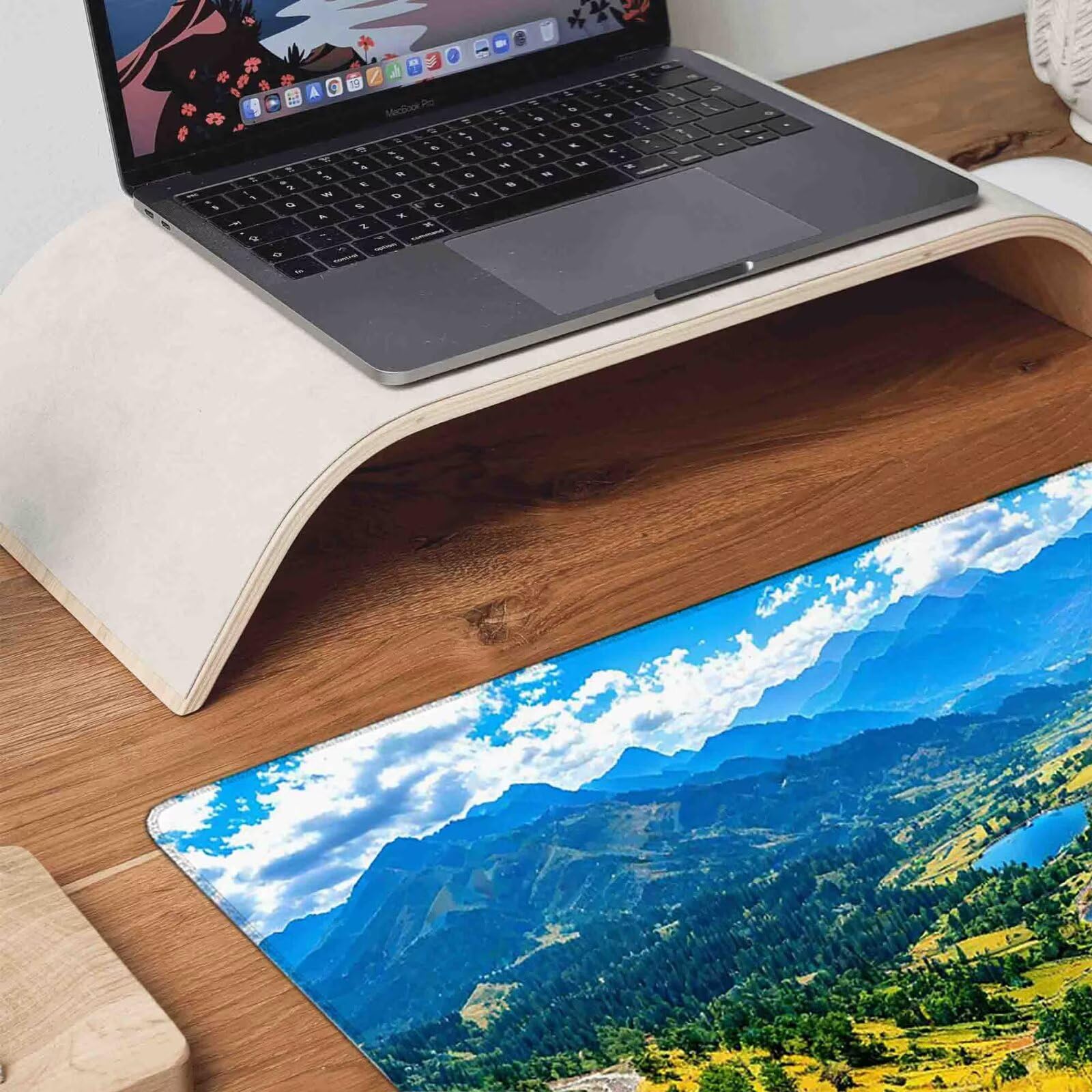 Tappetino Mouse Blu Mousepad Montagna Tappetino Mouse XXL 1200 x 600mm Sottomano Scrivania Grande con Base in Gomma Antiscivolo Accessori Gaming, Migliora Precisione e Velocità per PC, Laptop t8317
