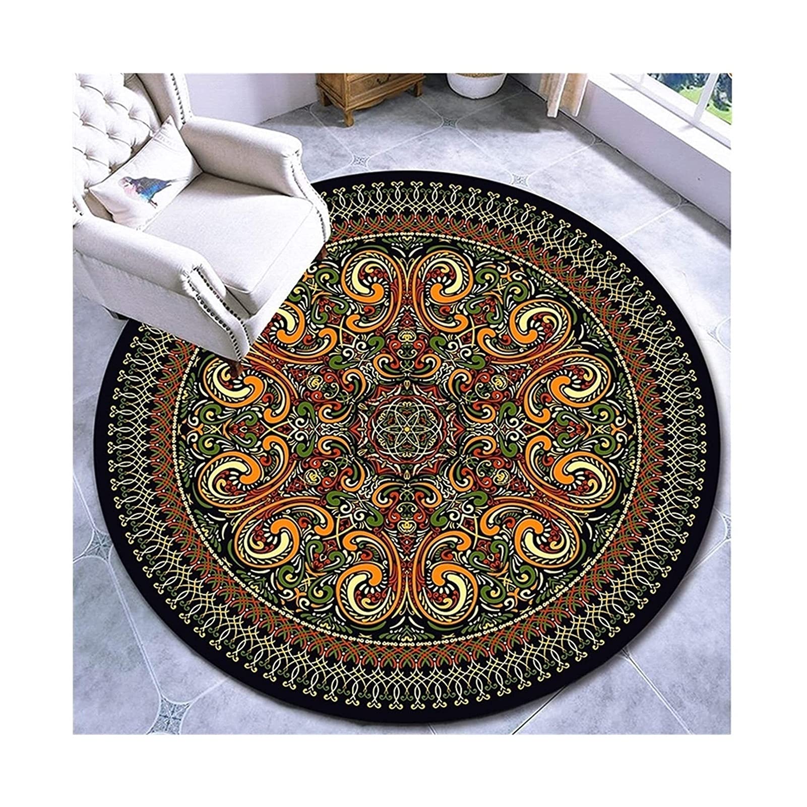 Alfombra redonda cocina y salón de 100 cm para mesa de café MLLDM