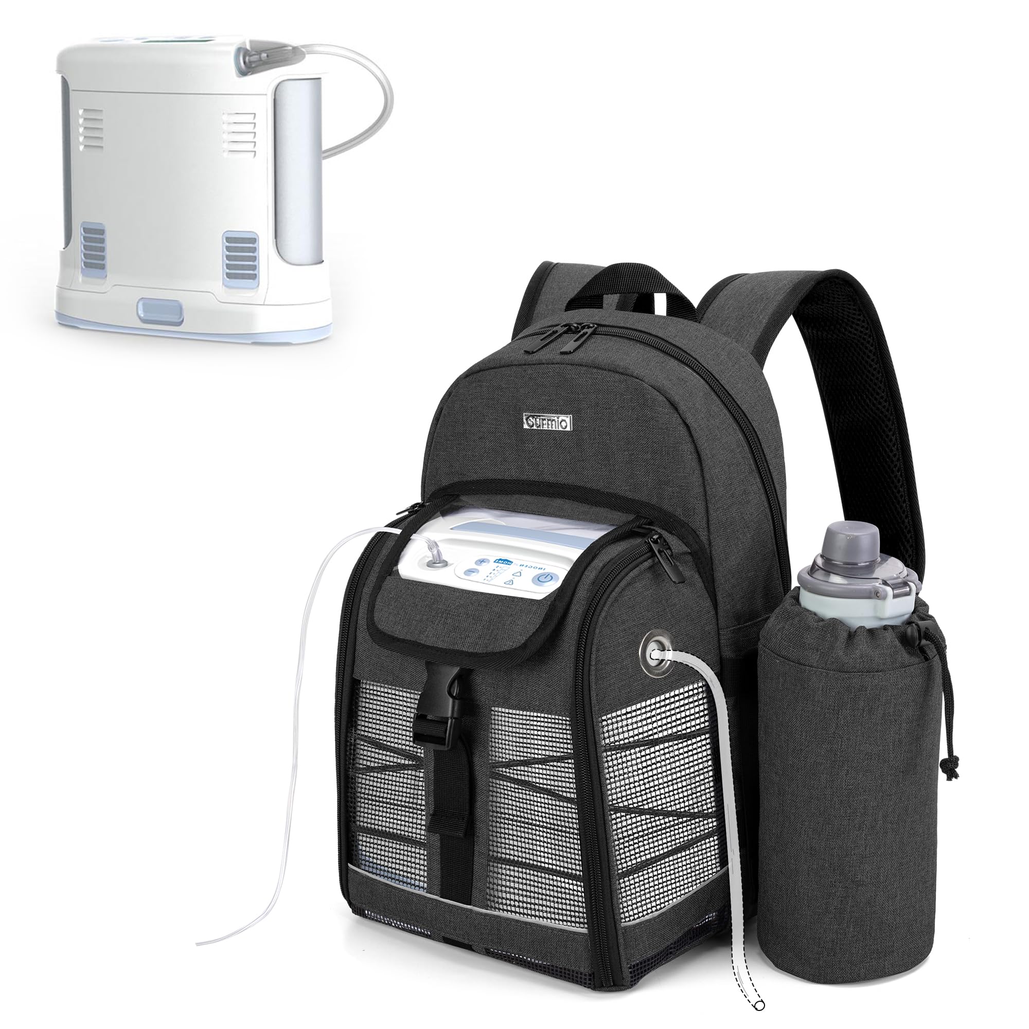 CURMIOPortable Oxygen Concentrator Backpack, POC Carrying Bag Compatible for Inogen, OxyGo and Caire Units, Bag Only
