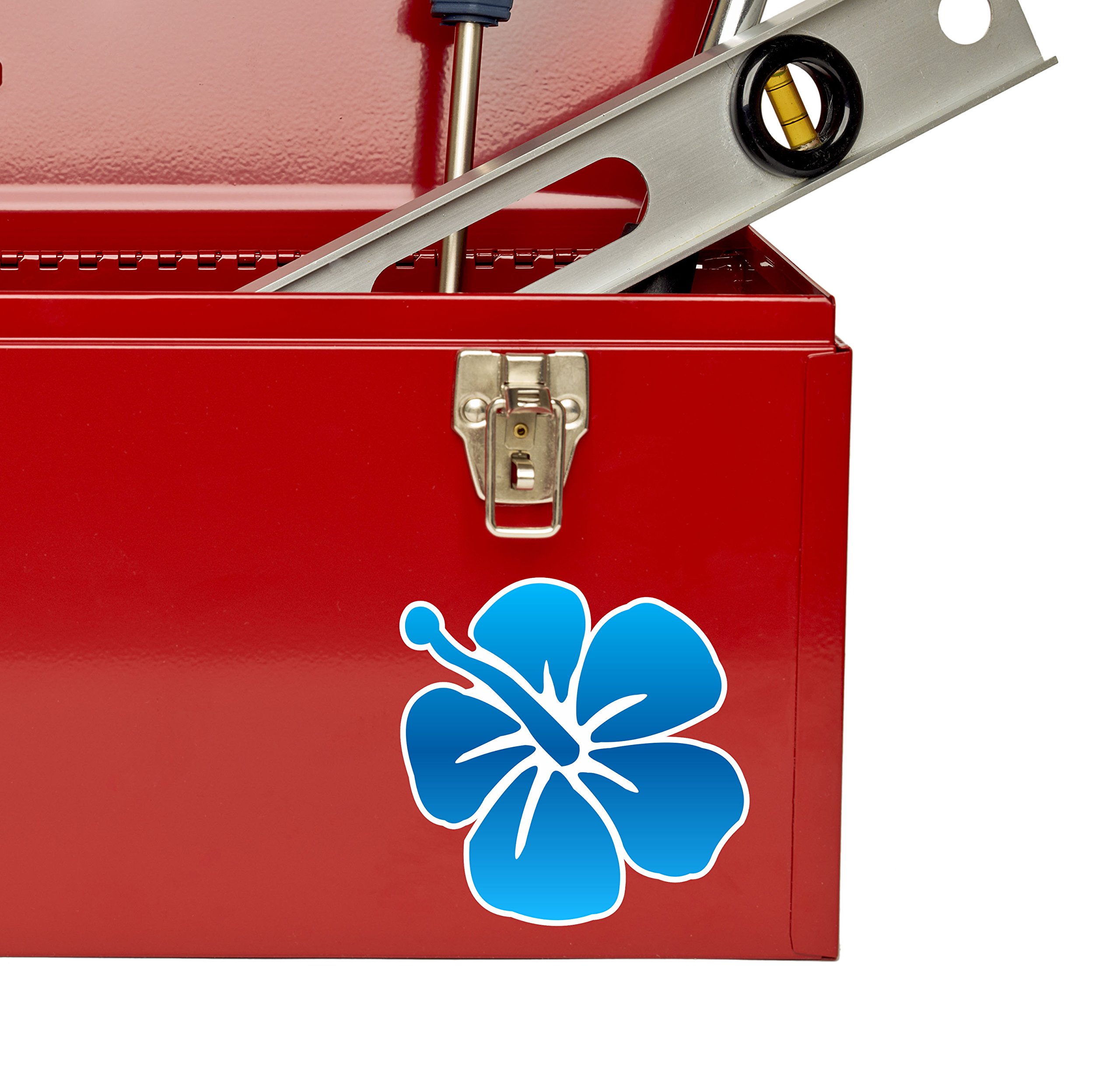 Lot De 2 Autocollants Fleurs Bleues - Format 10x10 Cm - Pour Ordinateur Portable, Vélo, Casque, Voiture - #6243