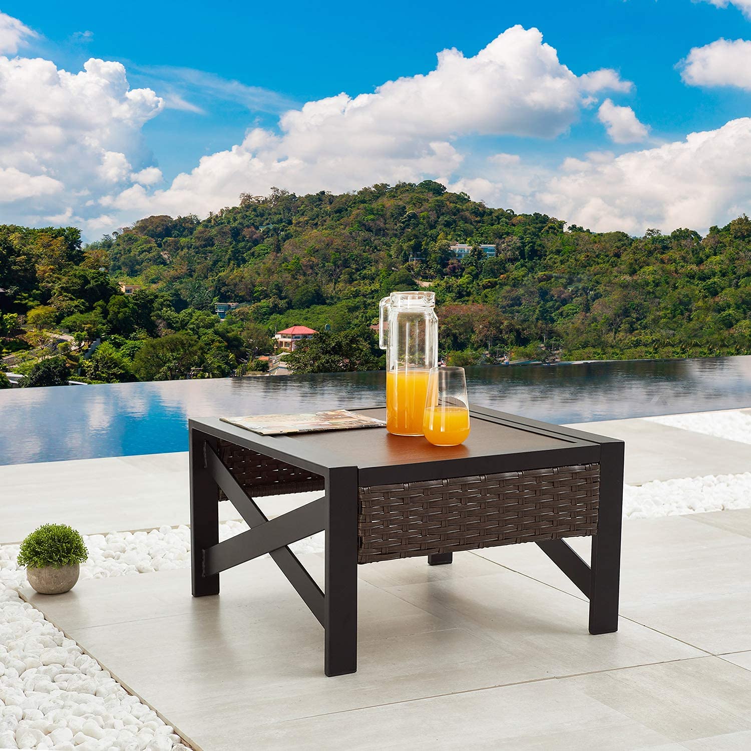 Amazon.com : LOKATSE HOME Outdoor Metal Coffee Table Patio  display picture 1