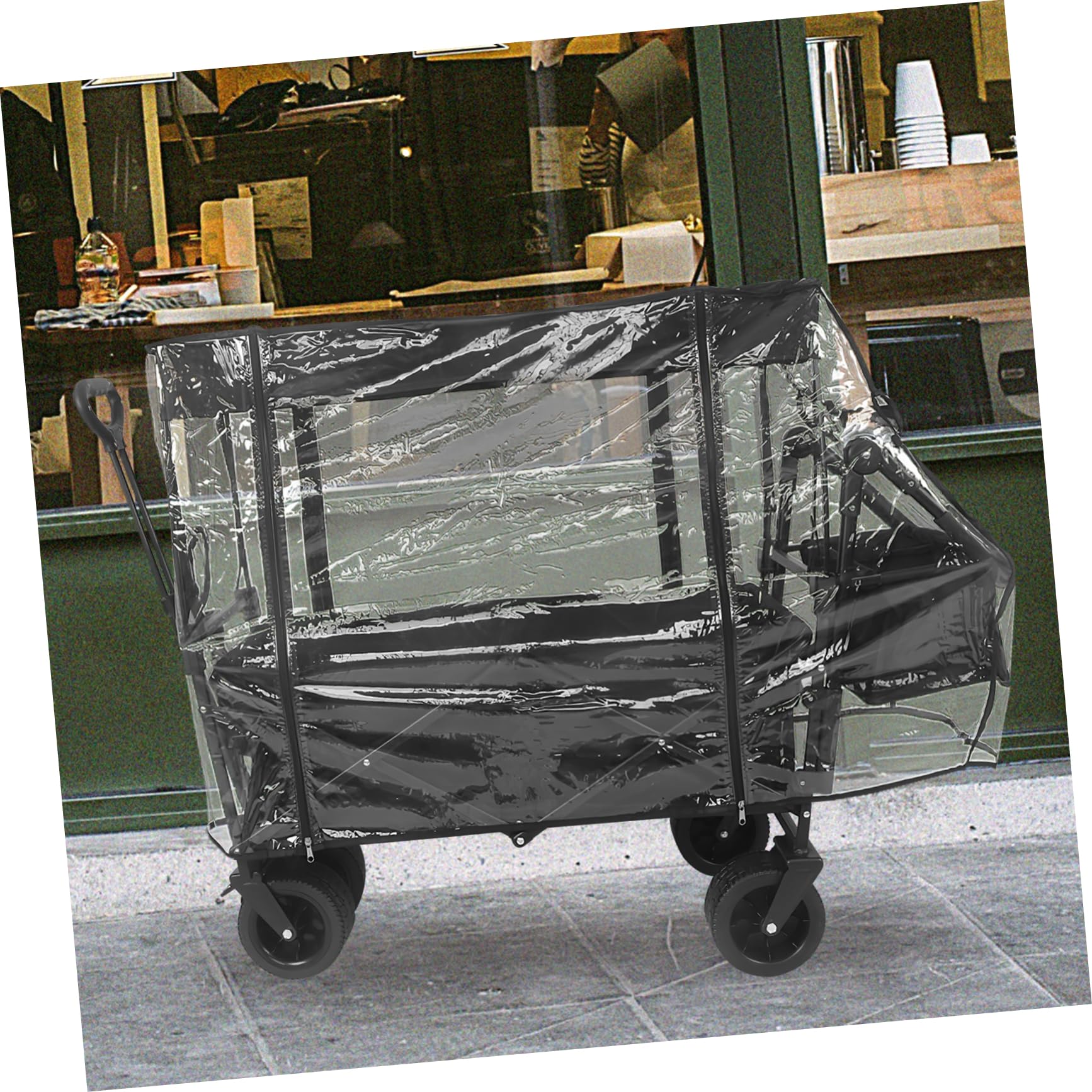 Toyvian Transparenter PVC Regenhülle Regenschutz für Gartenwagen und Handwagen Widerstandsfähig und Schmutzabweisend für Outdoor und Picknick