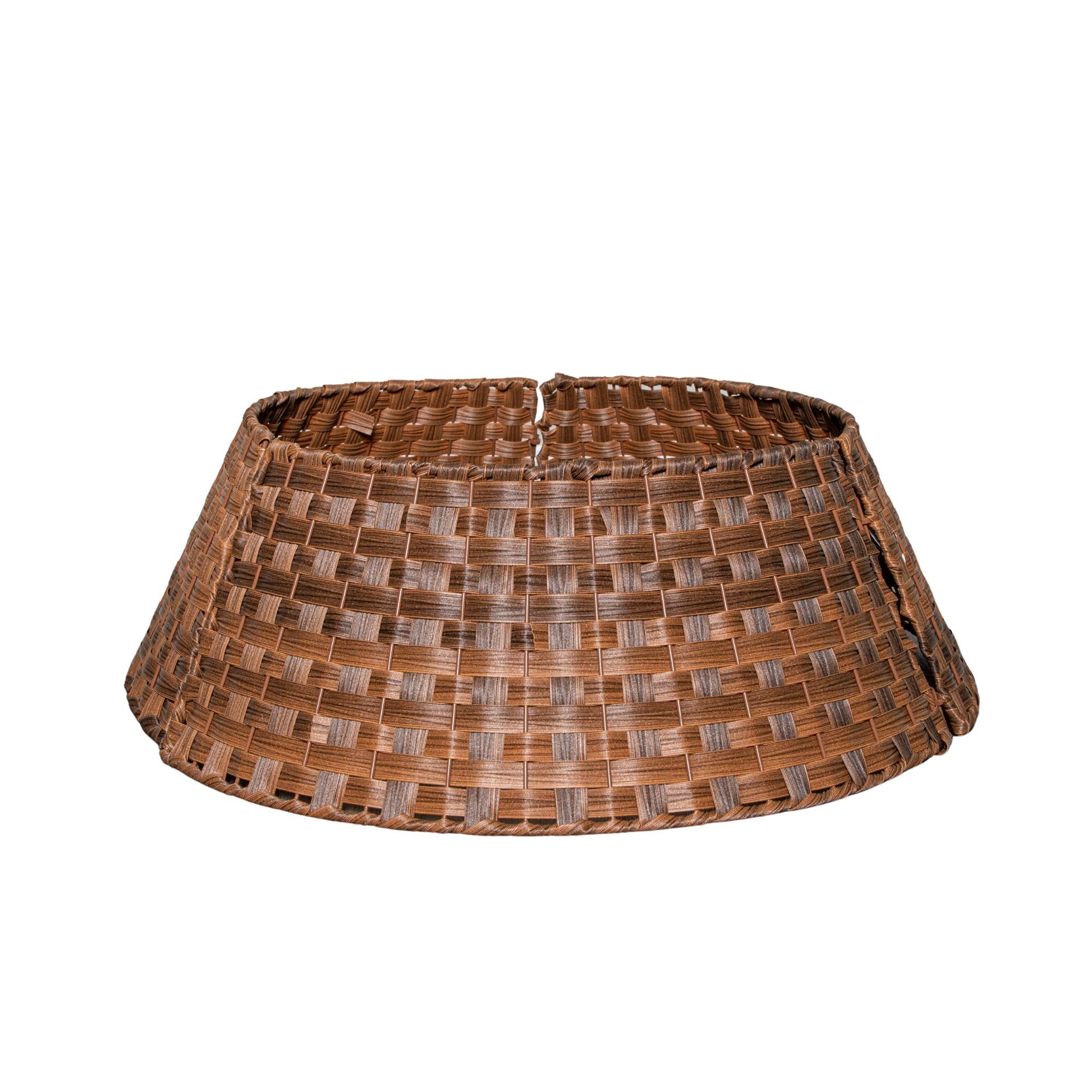 Samuel Alexander 48/70Cm Large Kd Plastic Wicker Tree Skirt In Brown