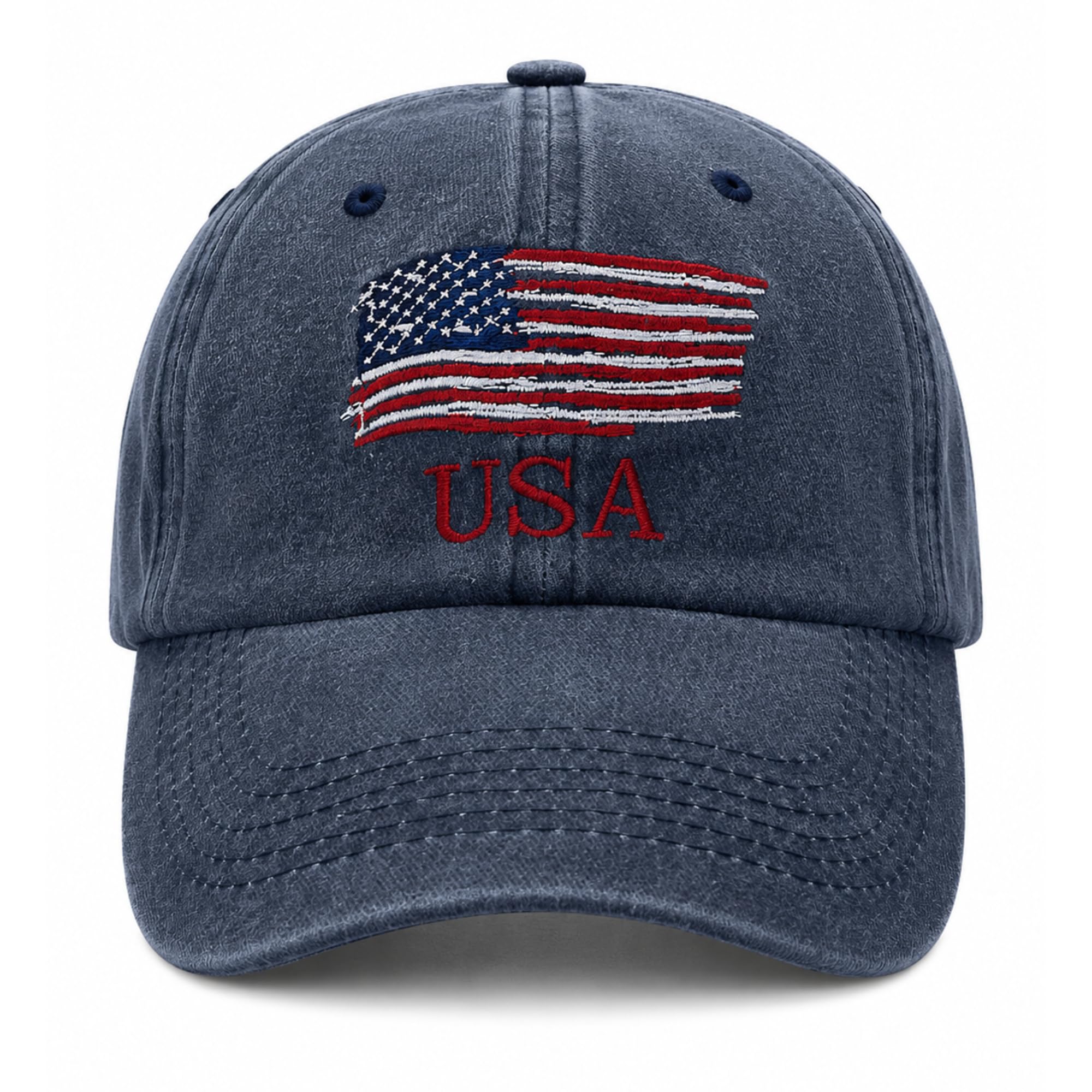 aavjo Denim Cotton Baseball Head Cap with Adjustable Buckle for Men Women Adults - Small Flag-picture-20