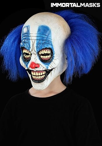Vista 2 de Fun Costumes Máscara de payaso aterrador para niños, máscara de payaso asesino de cabeza completa, máscaras inmortales con licencia