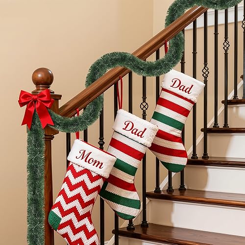 Miniatura 6 de Guirnalda de oropel de Navidad verde de 50 pies, guirnalda de vegetación artificial para decoración de árboles, guirnaldas de oropel metálico suave