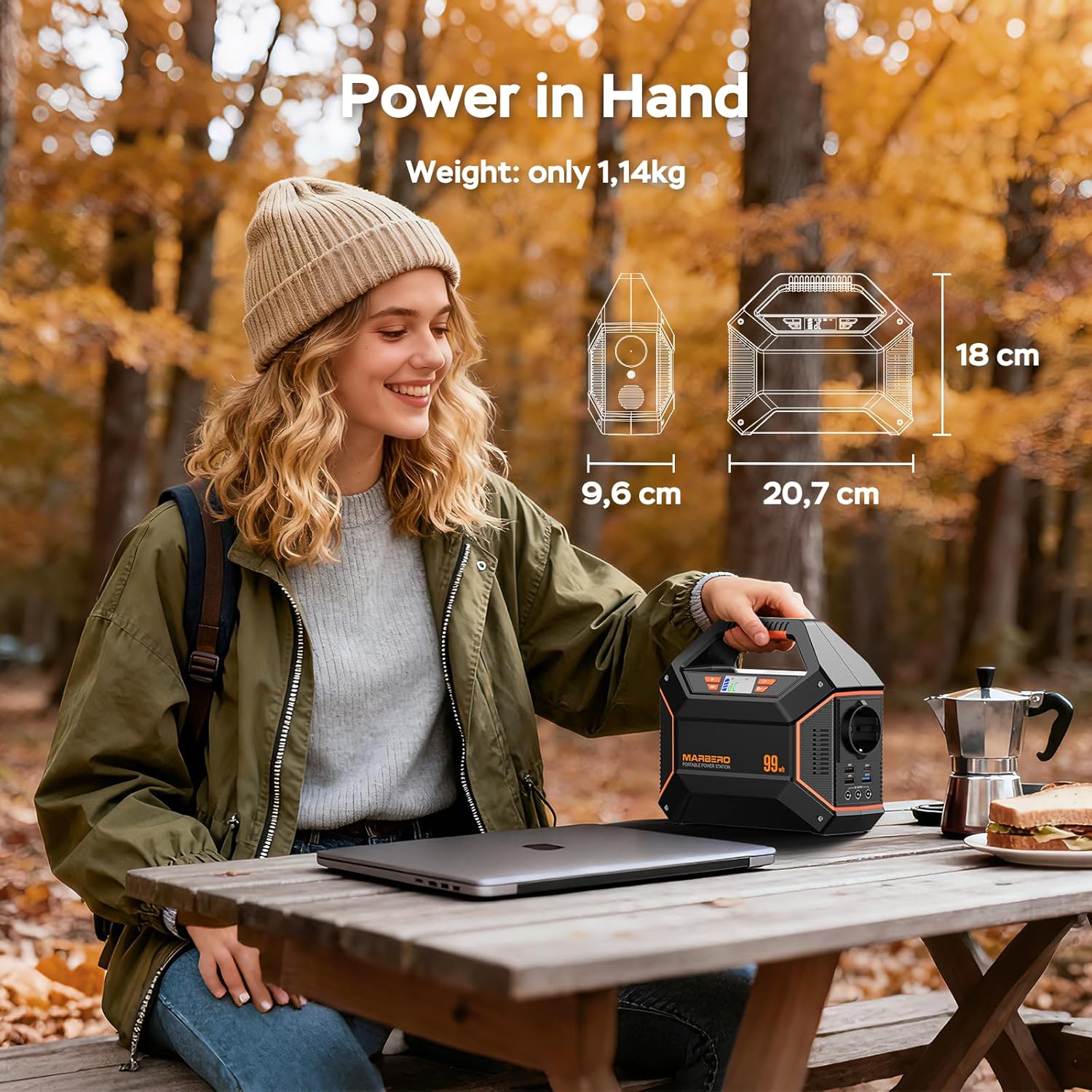 MARBERO 155Wh Solar Generator with Solar Panel Included 30W Portable Power Station 100W 150W Surge Multi-Output Solar Powered Generator Ultra Lightweight for Camping Emergency Blackout 4 81SNsKBdsAL. AC SL1500