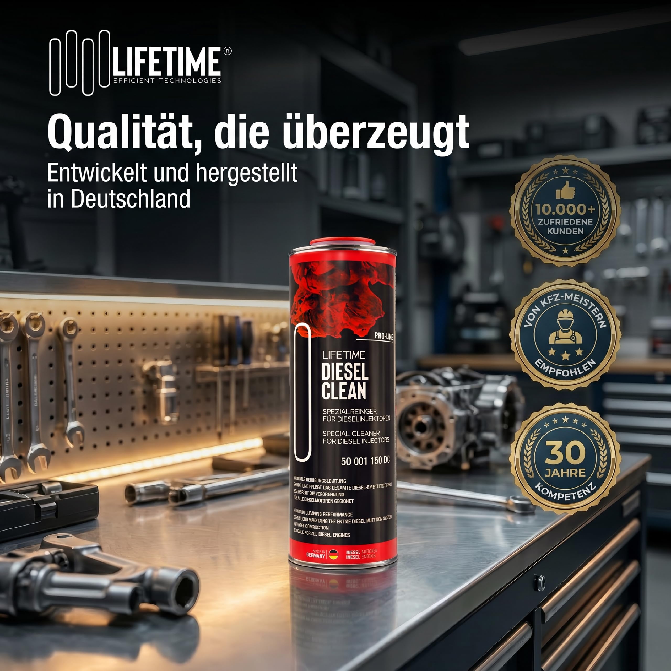 LIFETIME Diesel CLEAN Pro-Line - 1.000ml hochwirksamer Diesel Reiniger | Diesel Systemreiniger | Injektoren Reiniger Diesel | Diesel Additiv | alle 10.000km