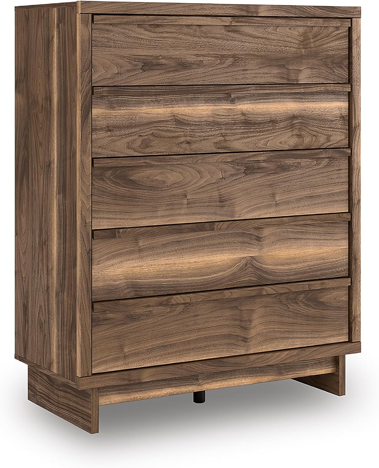 Signature Design by Ashley Darcalli Casual 5-Drawer Wide Chest with Easy Glide and Safety Stop for Bedroom, Light Brown