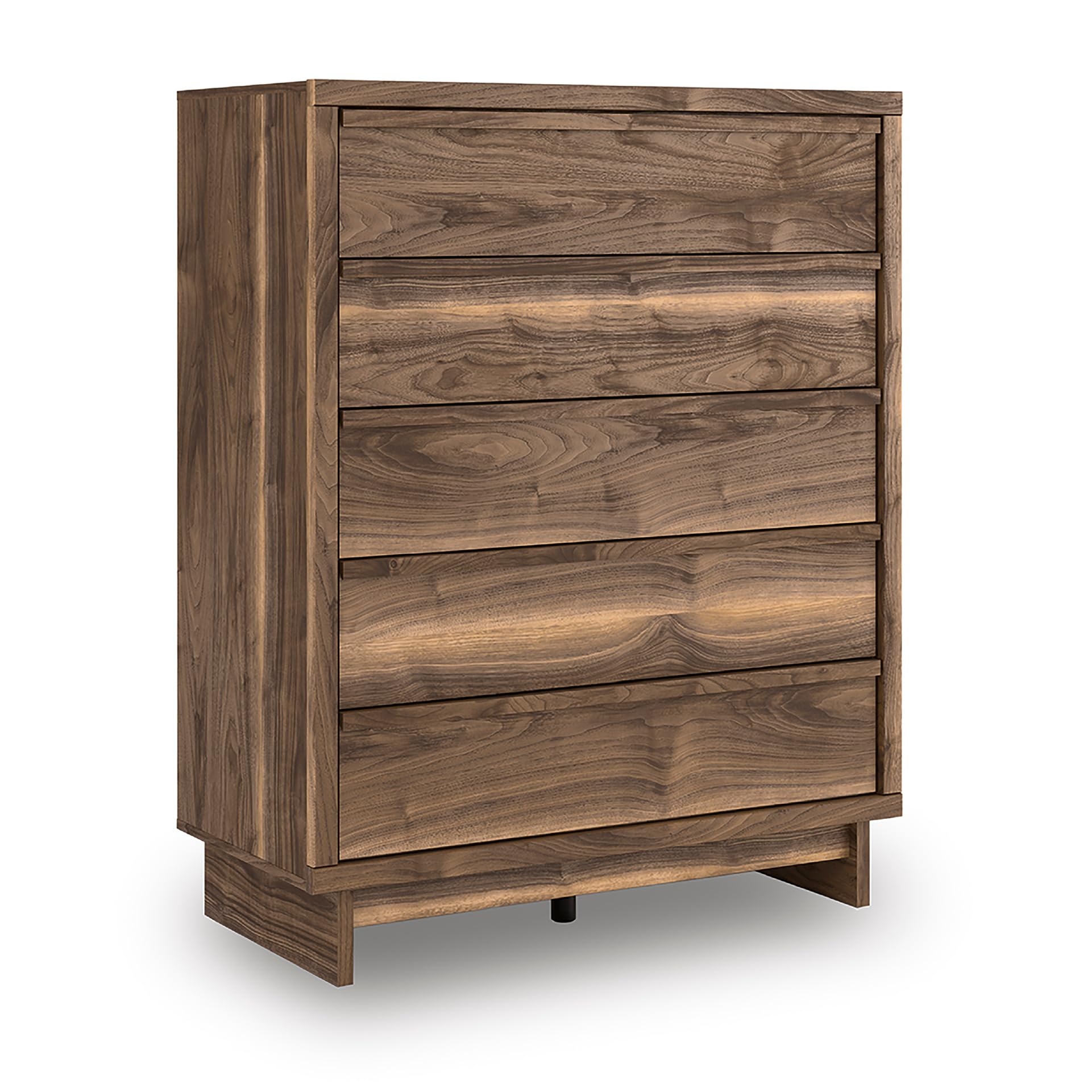 Signature Design by Ashley Darcalli Casual 5-Drawer Wide Chest with Easy Glide and Safety Stop for Bedroom, Light Brown