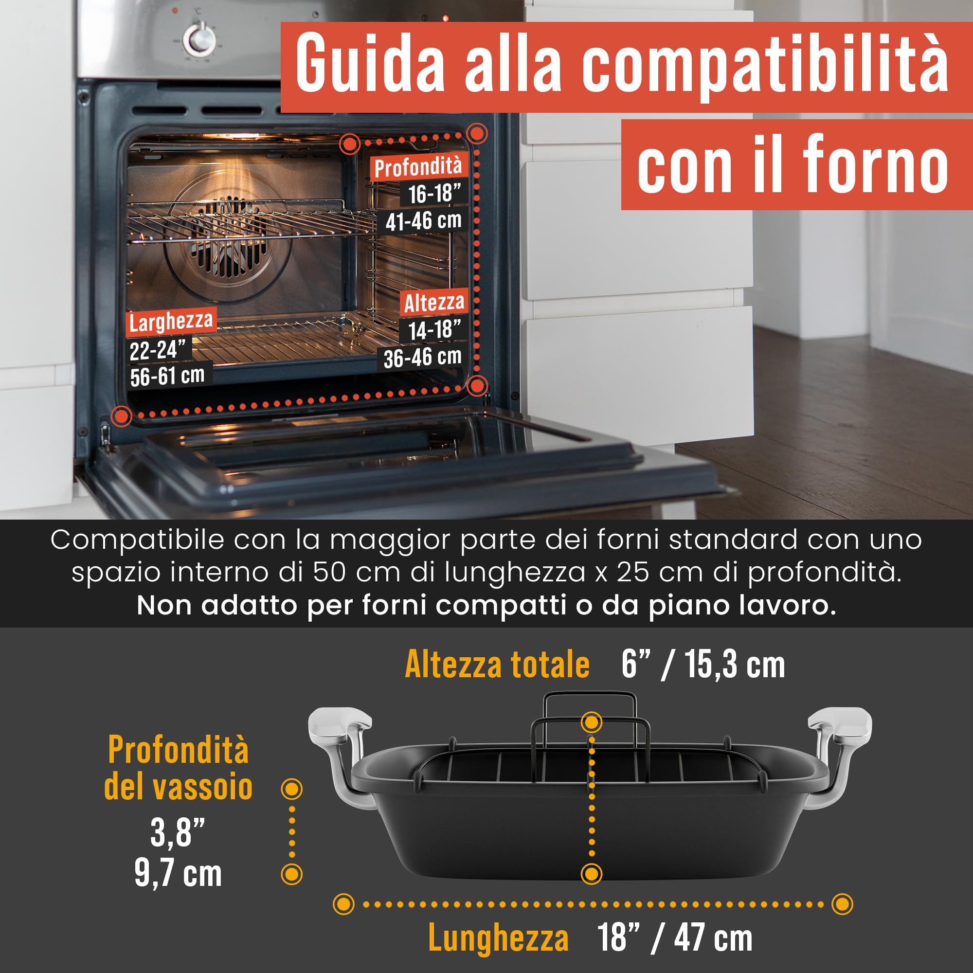 Chef Pomodoro Teglia XL Antiaderente con Griglia (Grigio)