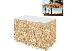 Raffia Fringe Table Skirt Hawaiian Luau Party Decoration