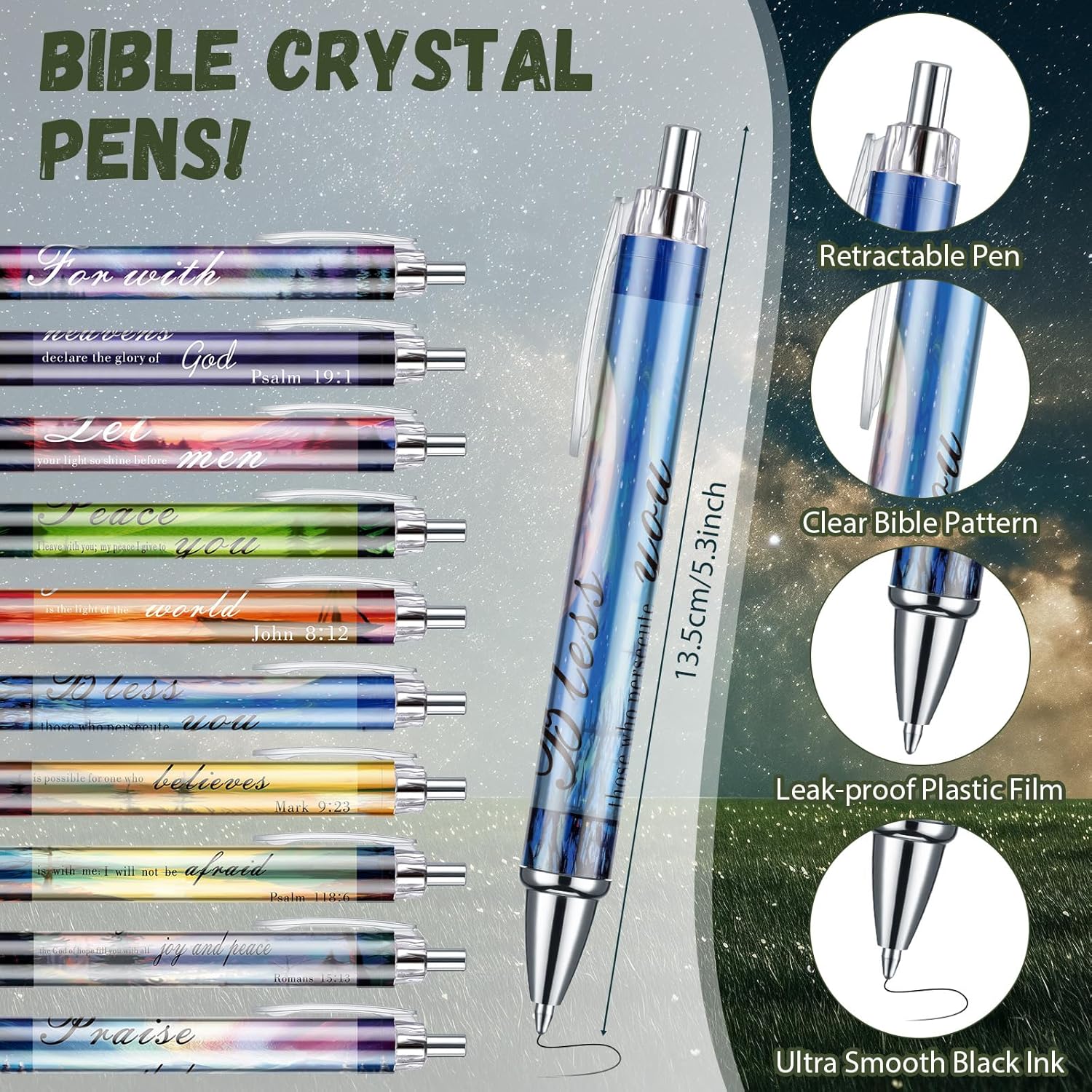 200 Pcs Christian Gifts for Women Christian Accessories Include 50 Bible Verses Notebooks 50 Church Bookmarks 50 Scripture Pens 50 Organza Bags for Church Motivational Gift(Landscape) - Image 5