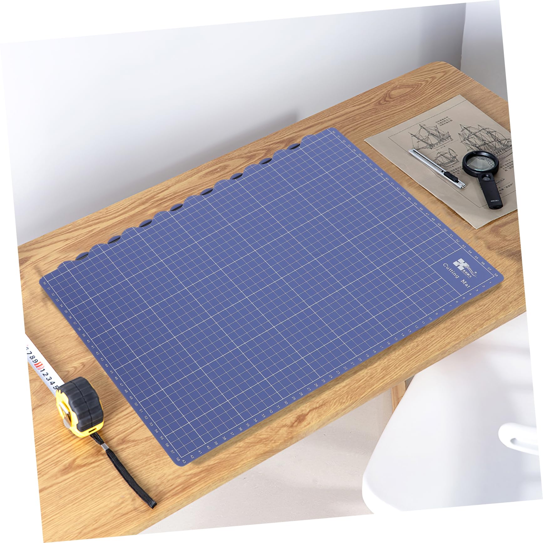 TEHAUX respaldo de corte plegable pequeño arte acolchado estera largo tapete de corte para coser alfombrilla de corte para modelador tapete de corte plegable de polivinilo Blue