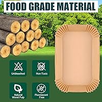 Vista 4 de Forro de papel desechable para freidora de aire, 100 forros rectangulares desechables para freidora de aire, accesorios de papel pergamino